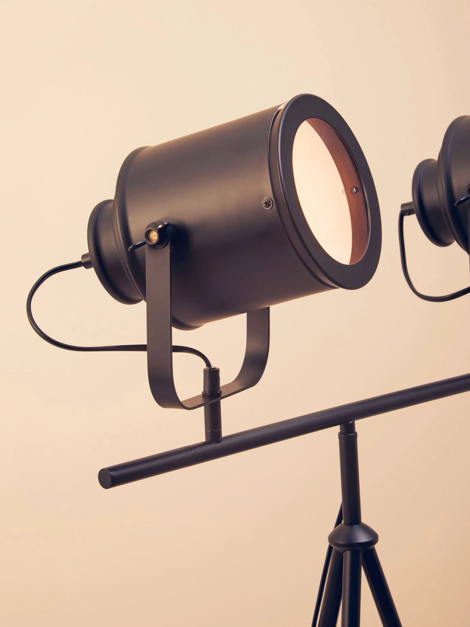 Stockholm Two Spotlight Matte Black Tripod Floor Lamp - Floor lamps, photo 2 of 8