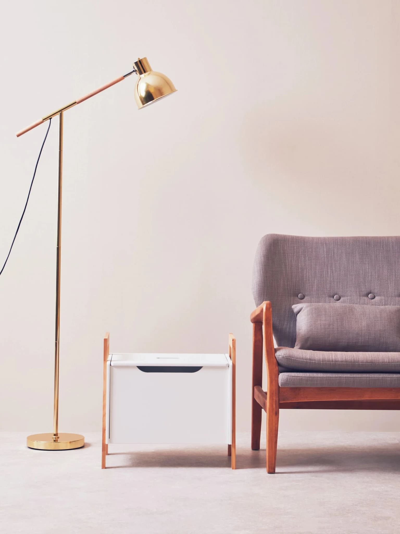 Stockholm Shiny Brass Adjustable Floor Lamp - Floor lamps, photo 2 of 8