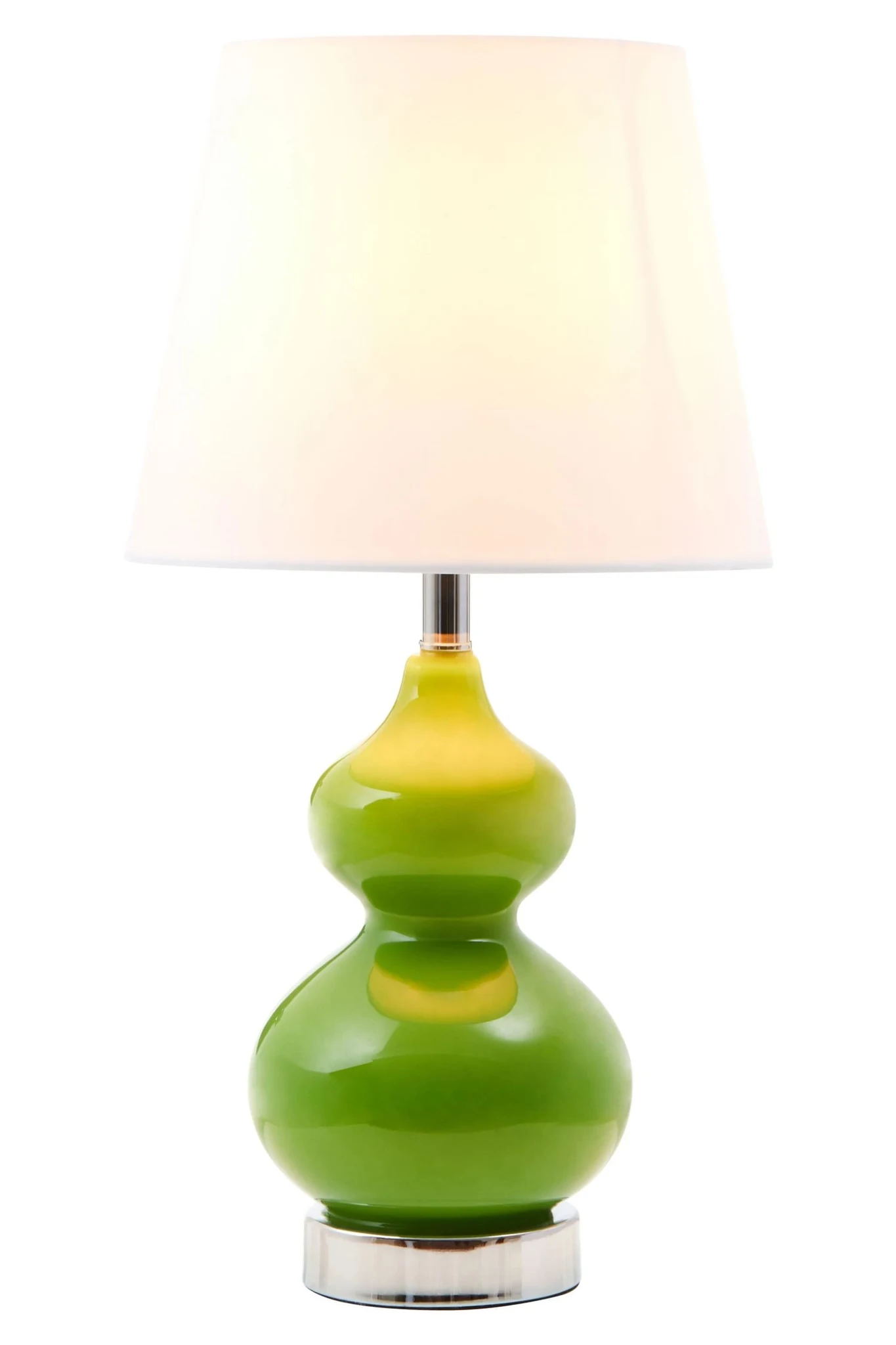 Heidy Green Glass Table Lamp With White Shade - Table lamps, photo 2 of 5