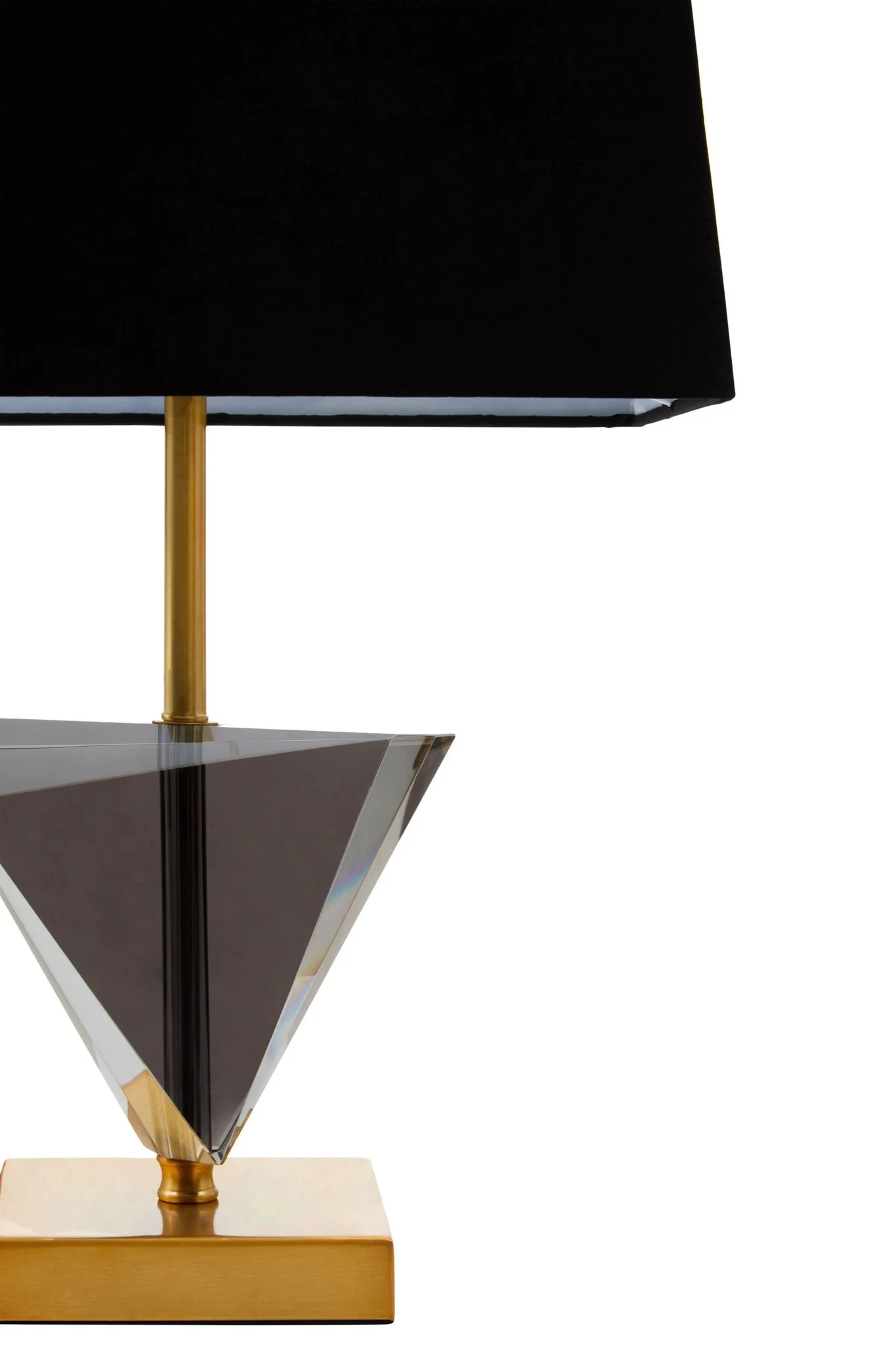 Halina Smoked Crystal Table Lamp with Gold Metal - Table lamps, photo 8 of 8