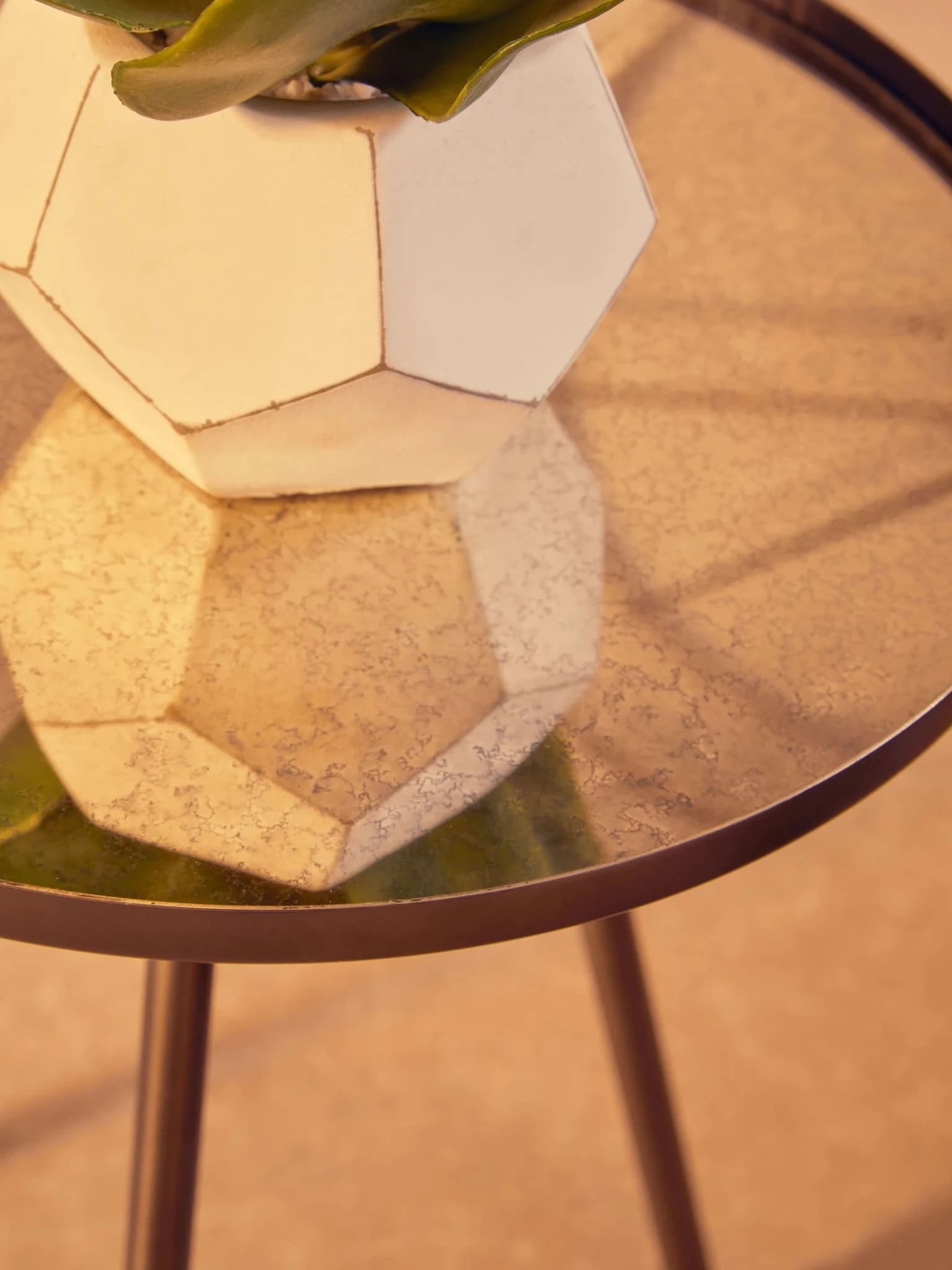 Fiori Succulent in White Faceted Geometric Pot - Decorative, photo 4 of 8