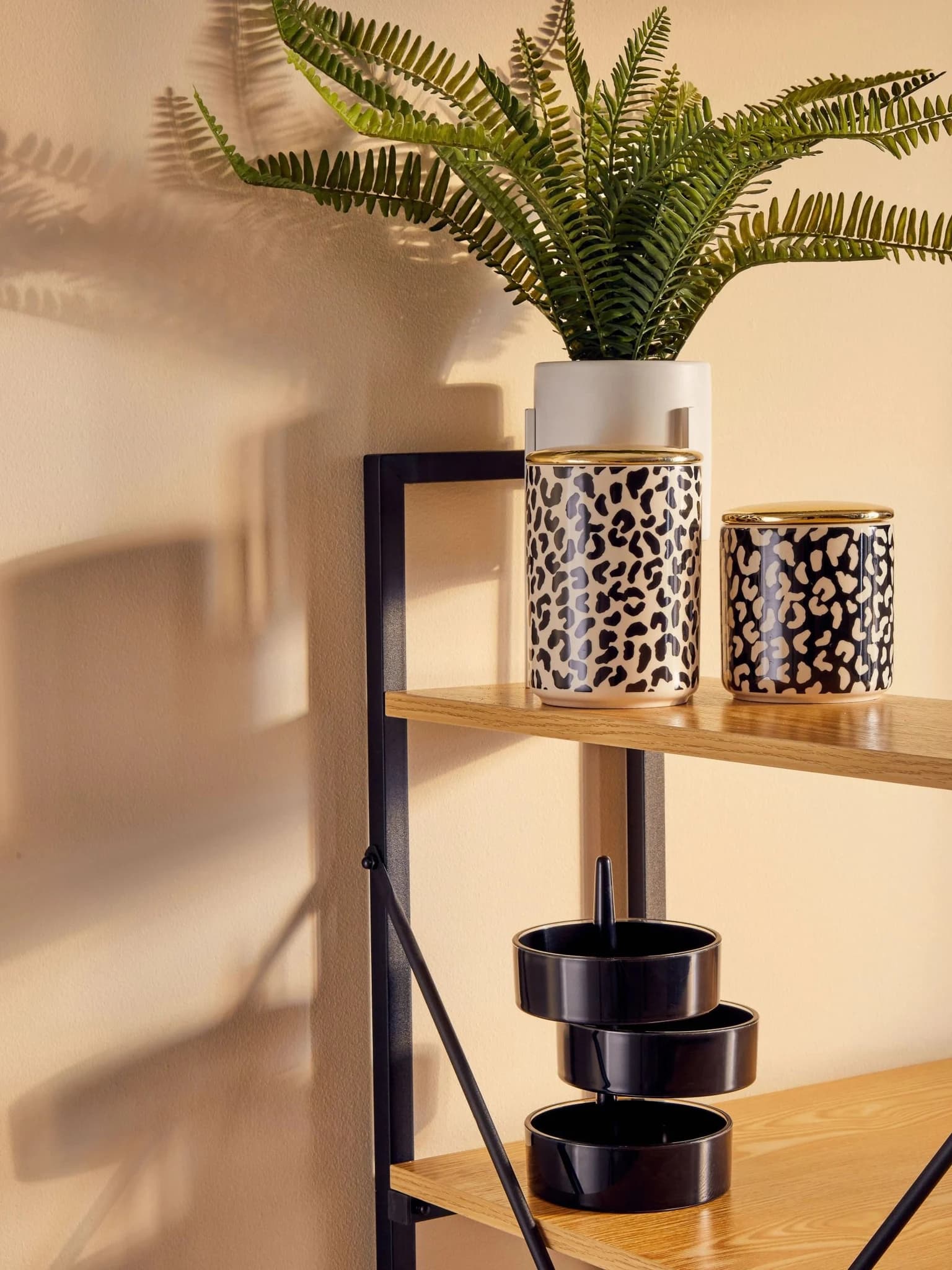 Fiori Fern in White Cement Pot on Stand - Decorative, photo 5 of 8