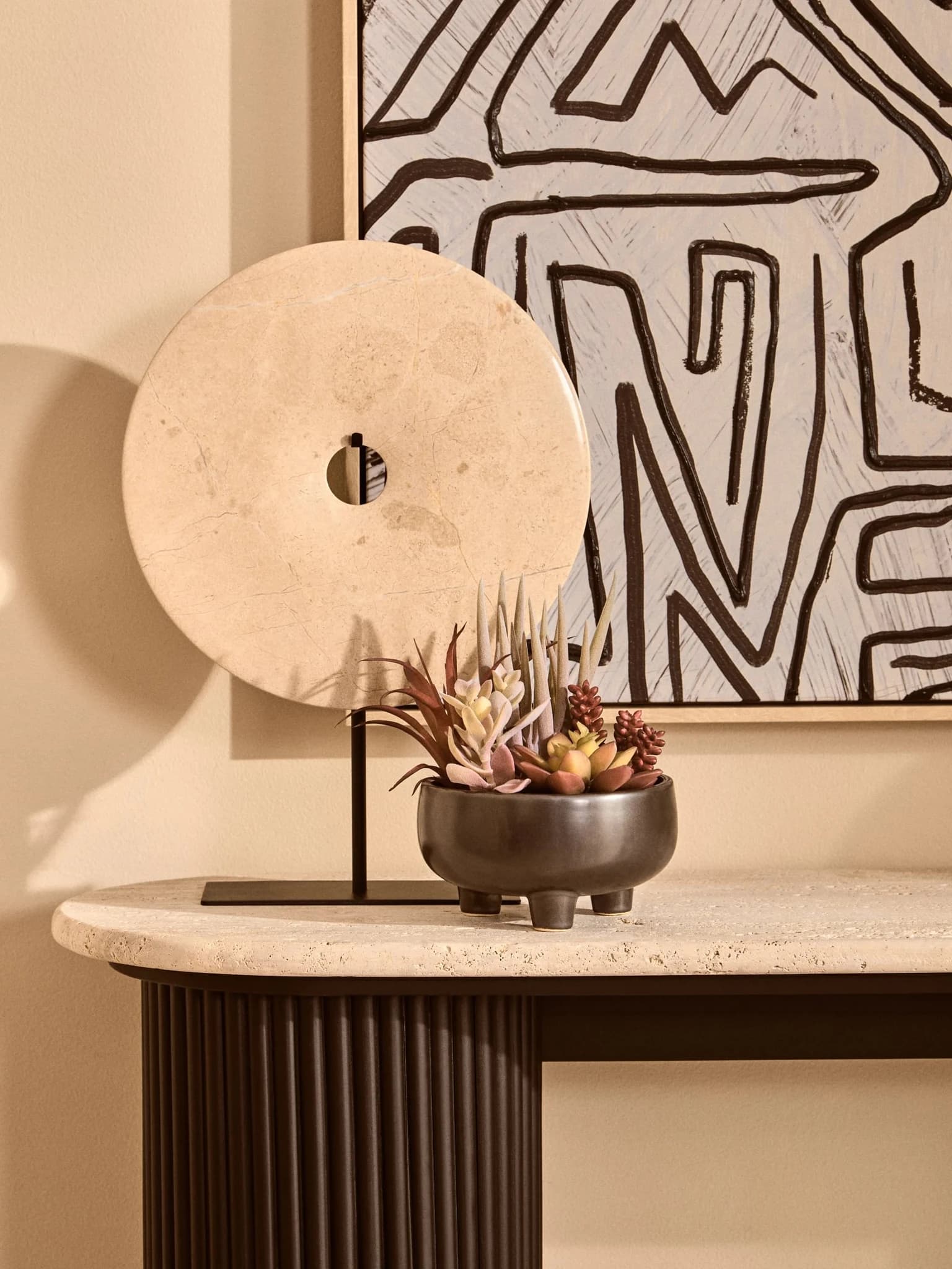 Fiori Mixed Succulents In Large Grey Ceramic Pot - Decorative, photo 7 of 8