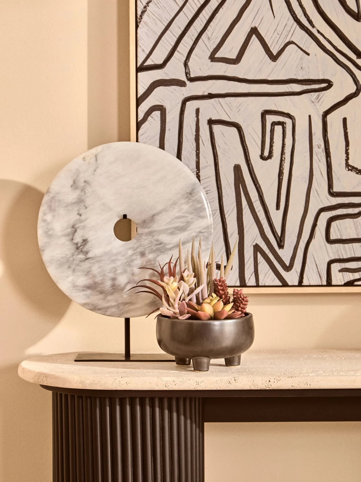 Fiori Mixed Succulents In Large Grey Ceramic Pot - Decorative, photo 3 of 8