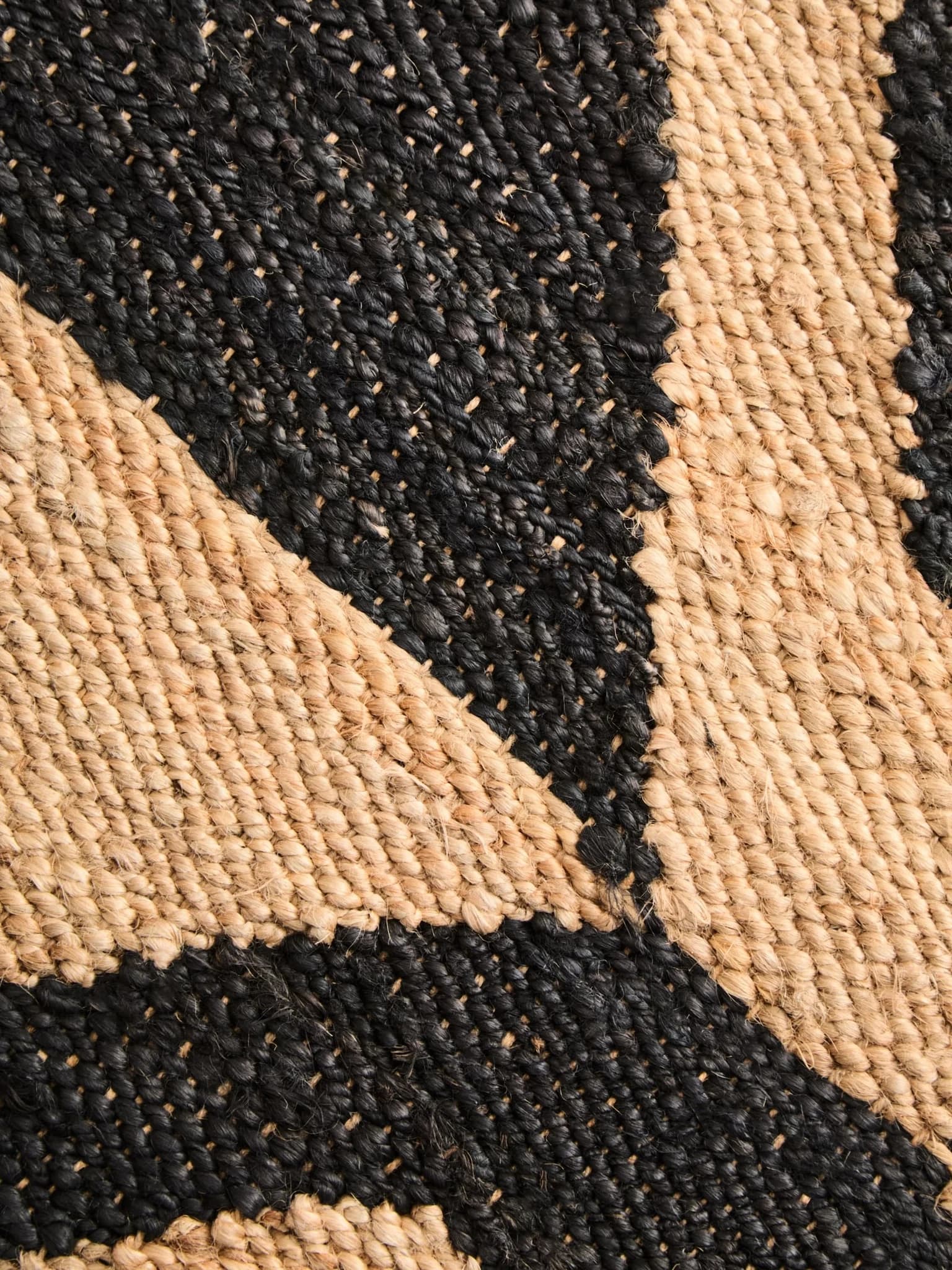 Bosie Hemp Natural and Black Large Rug - Decorative, photo 2 of 8