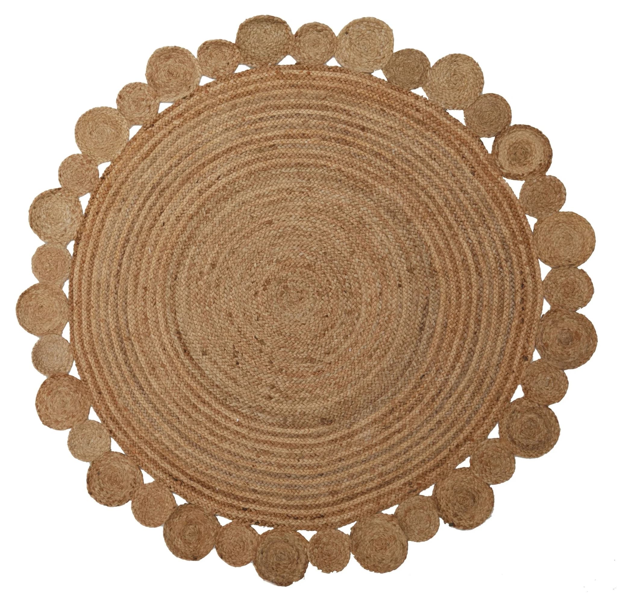Bosie Demir Large Round Natural Jute Rug with Scalloped Edge - Decorative, photo 2 of 2