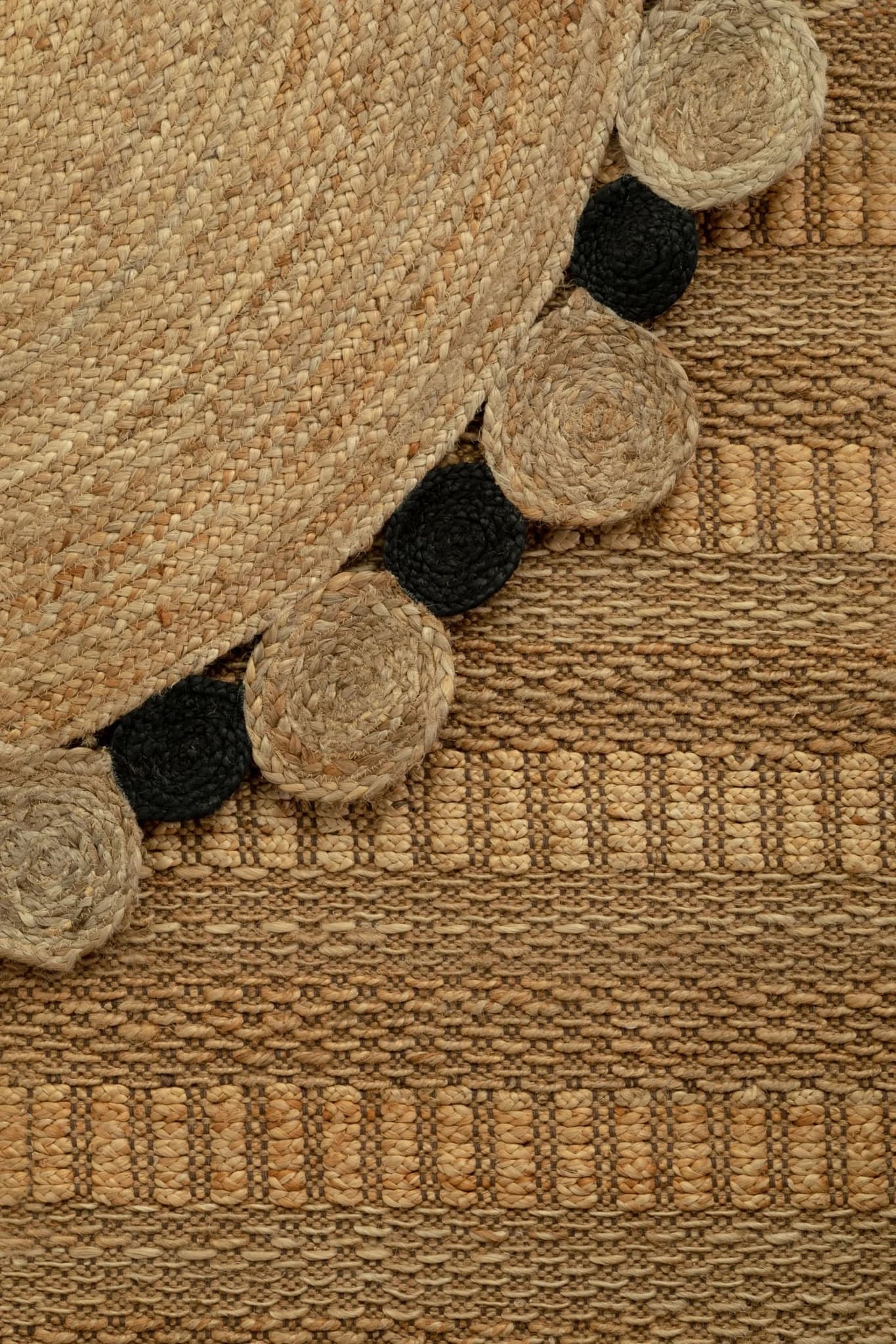Bosie Demir Large Round Natural And Black Jute Rug - Decorative, photo 2 of 4
