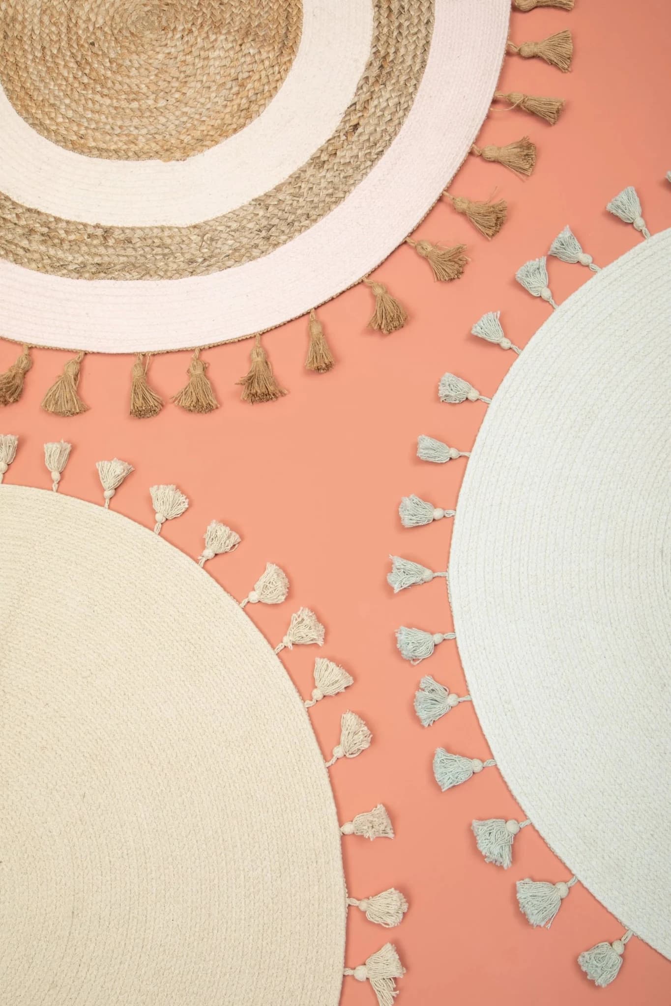 Kids Blue Round Rug with Tassels - Decorative, photo 2 of 2