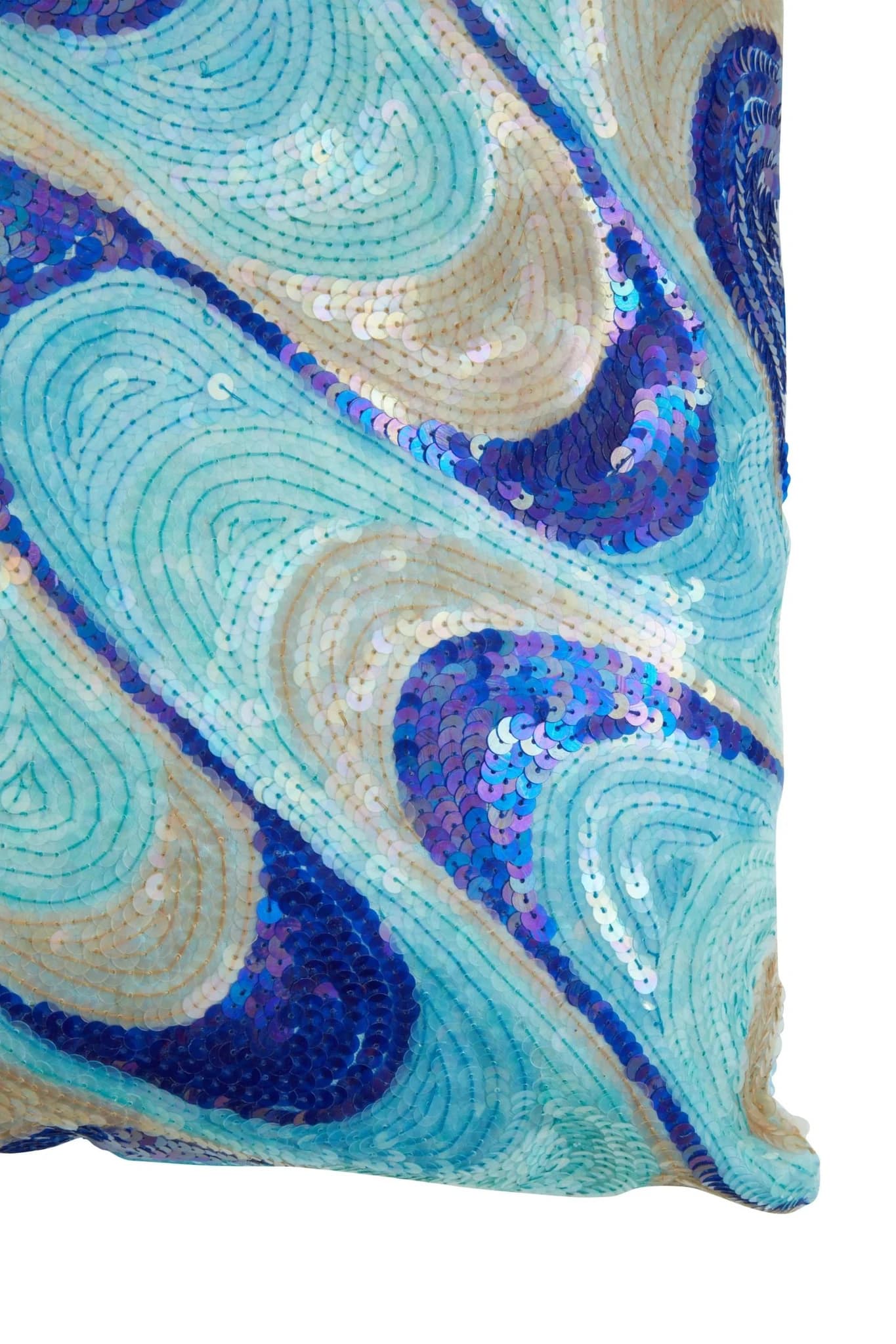 Diva Sequins Turquoise Cushion - Decorative, photo 4 of 4