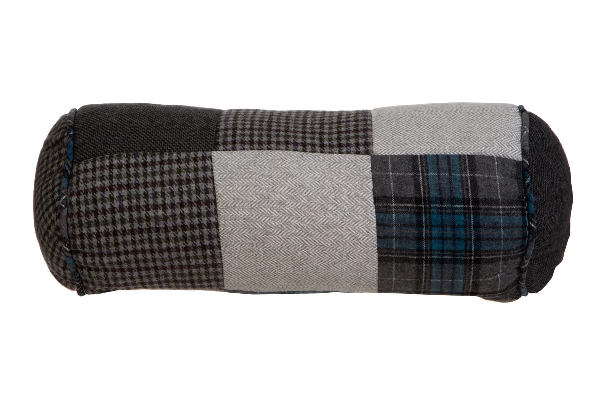 Bute Patchwork Blue Bolster Cushion - Decorative, photo 2 of 2