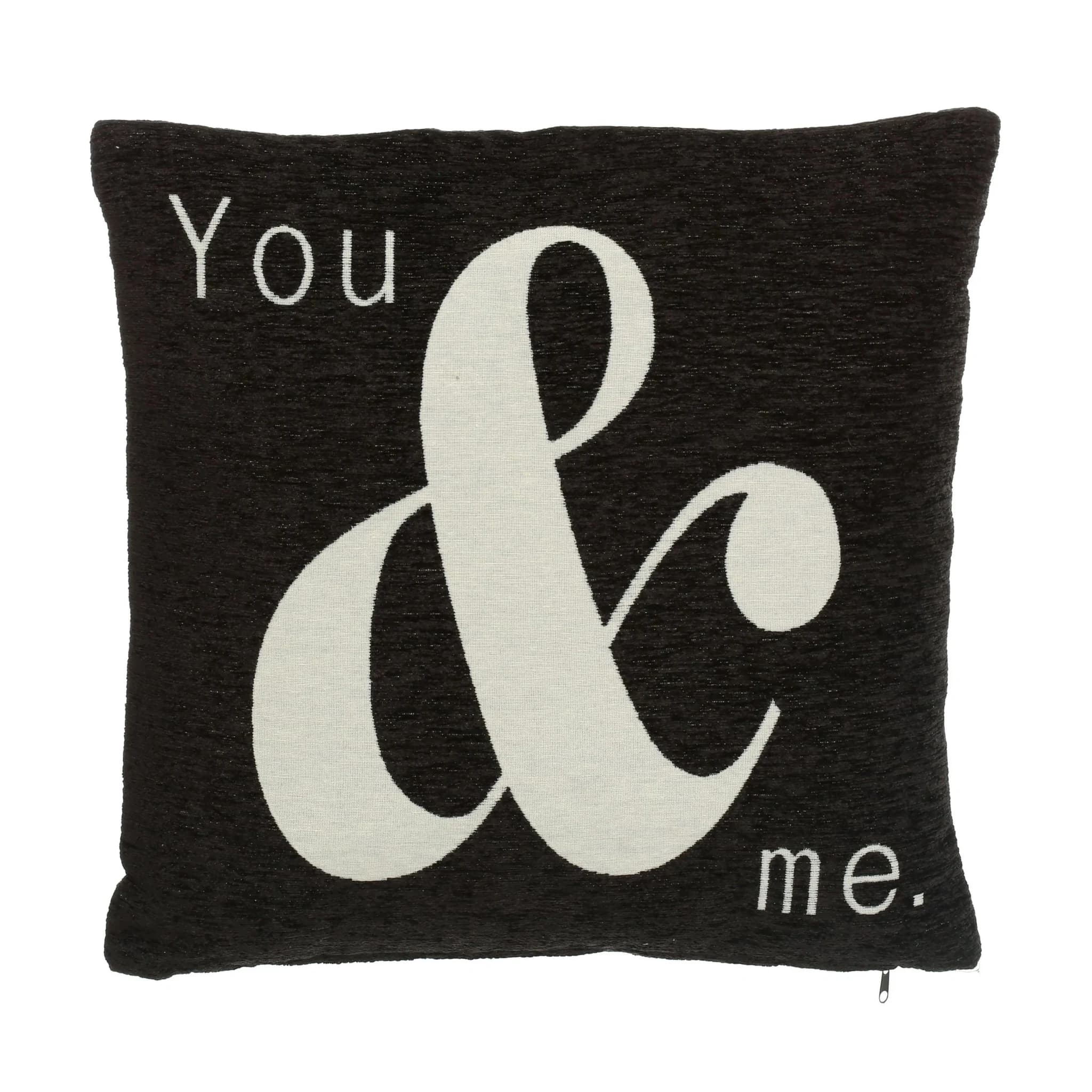 Words 'You & Me' Black Cushion - Decorative, photo 2 of 2