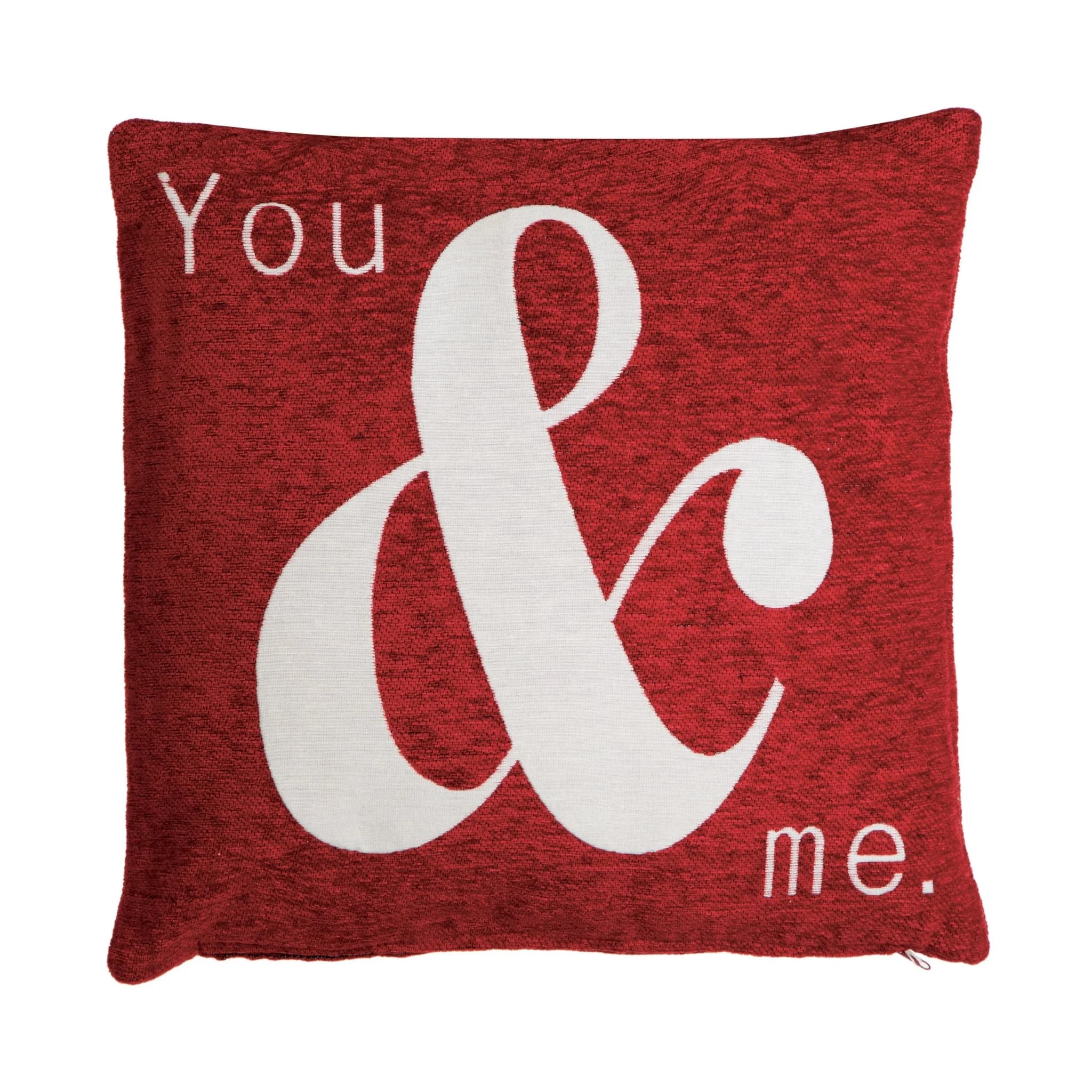 Words 'You & Me' Red Cushion - Decorative, photo 2 of 2