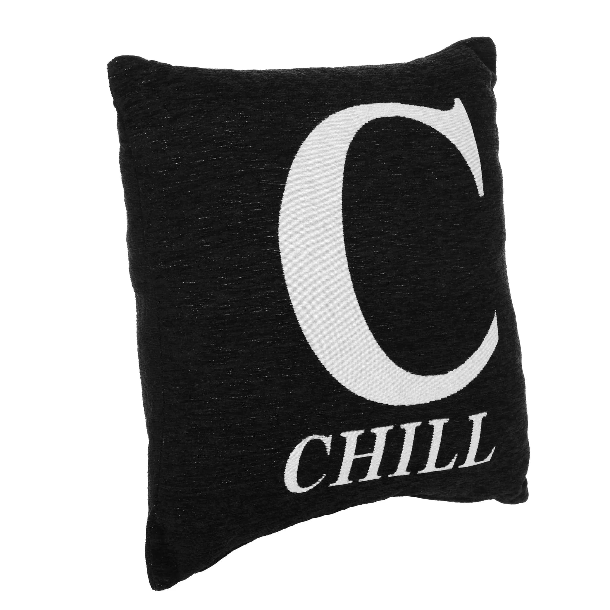 Words 'Chill' Black Cushion - Decorative, photo 2 of 3