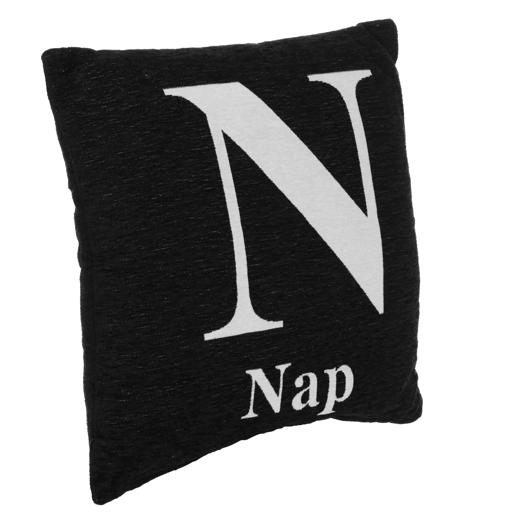 Words 'Nap' Black Cushion - Decorative, photo 2 of 2