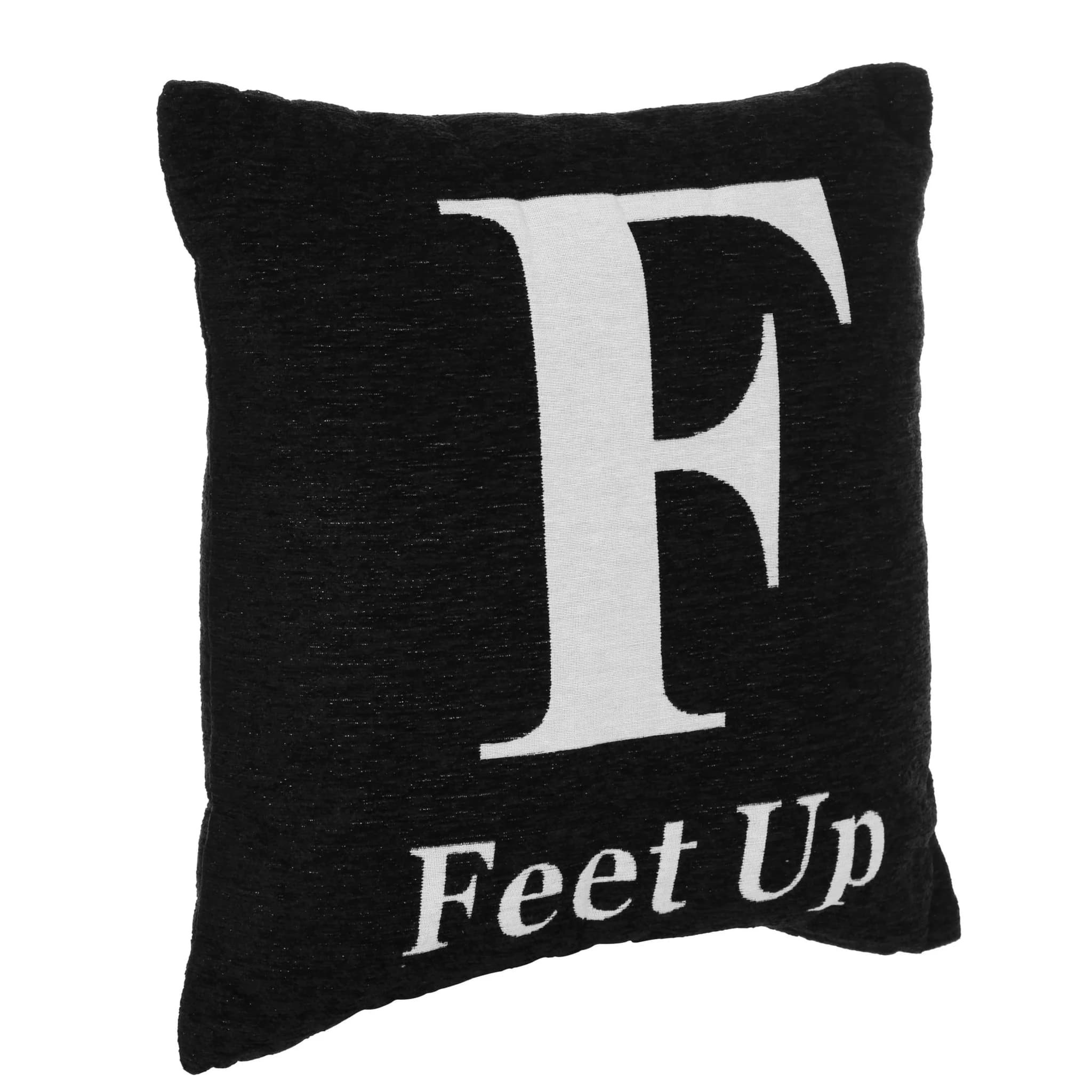 Words 'Feet Up' Black Cushion - Decorative, photo 2 of 2