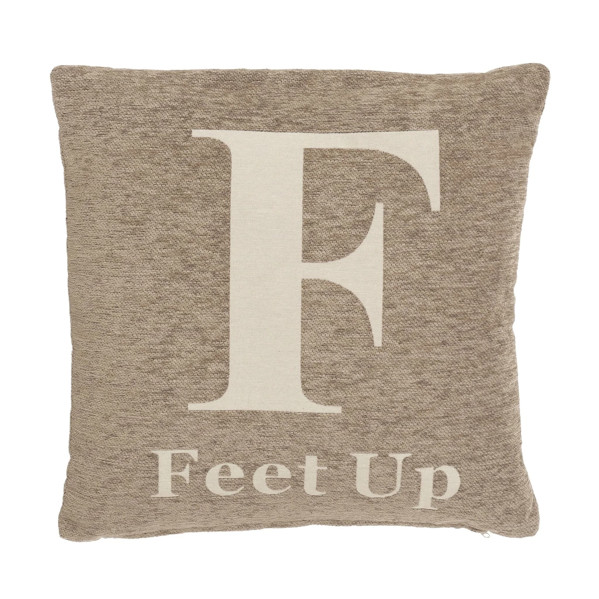 Natural 'Feet Up' Words Cushion - Decorative, photo 2 of 2