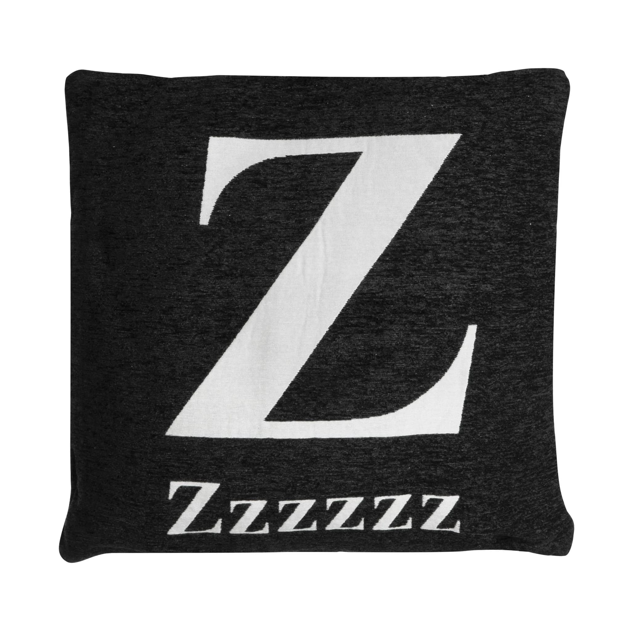Words 'Zzzzzz' Black Cushion - Decorative, photo 2 of 2