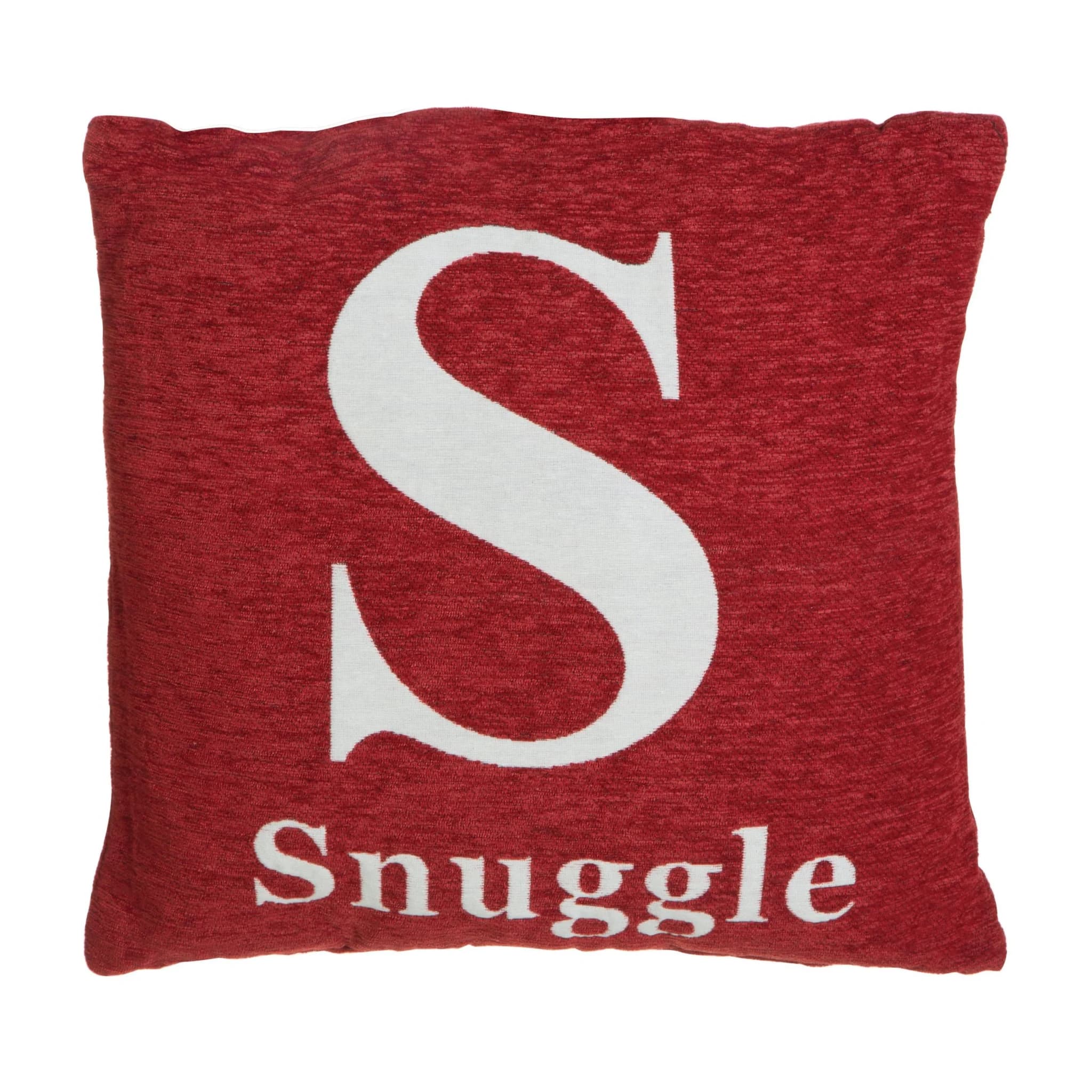 Words 'Snuggle' Red Cushion - Decorative, photo 2 of 2