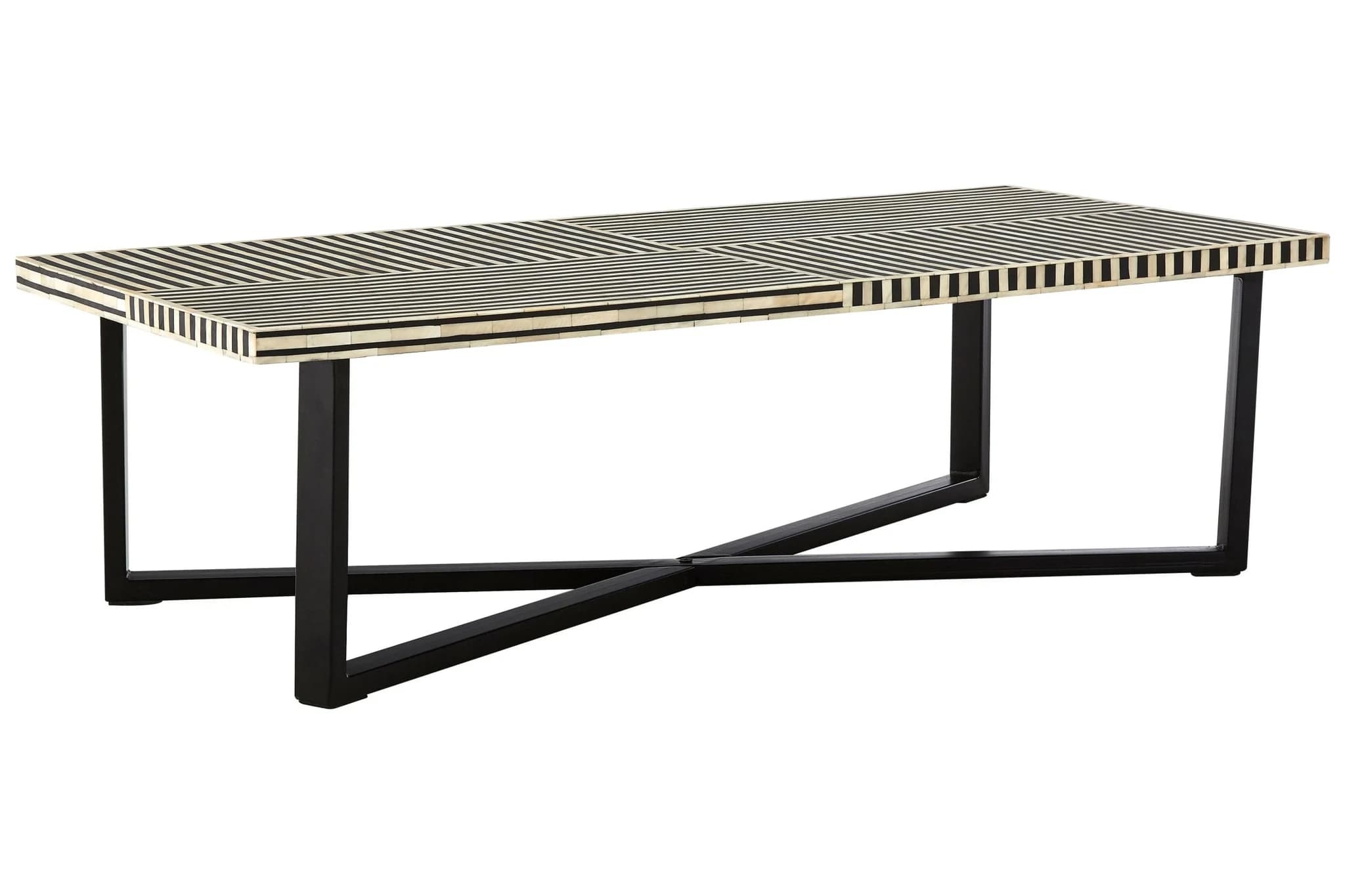 Boho Black and White Bone Inlay Coffee Table - Tables, photo 2 of 7
