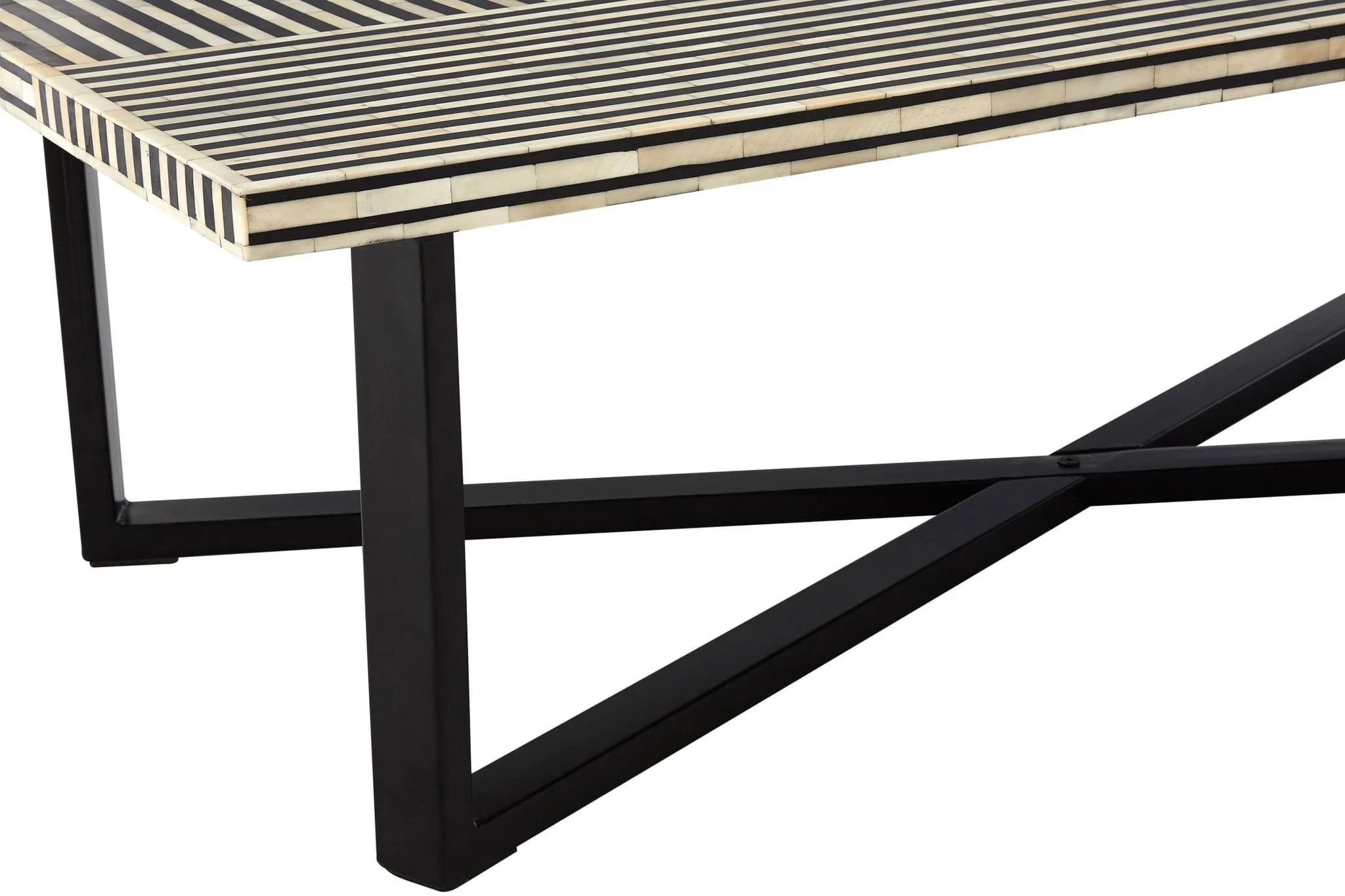 Boho Black and White Bone Inlay Coffee Table - Tables, photo 7 of 7