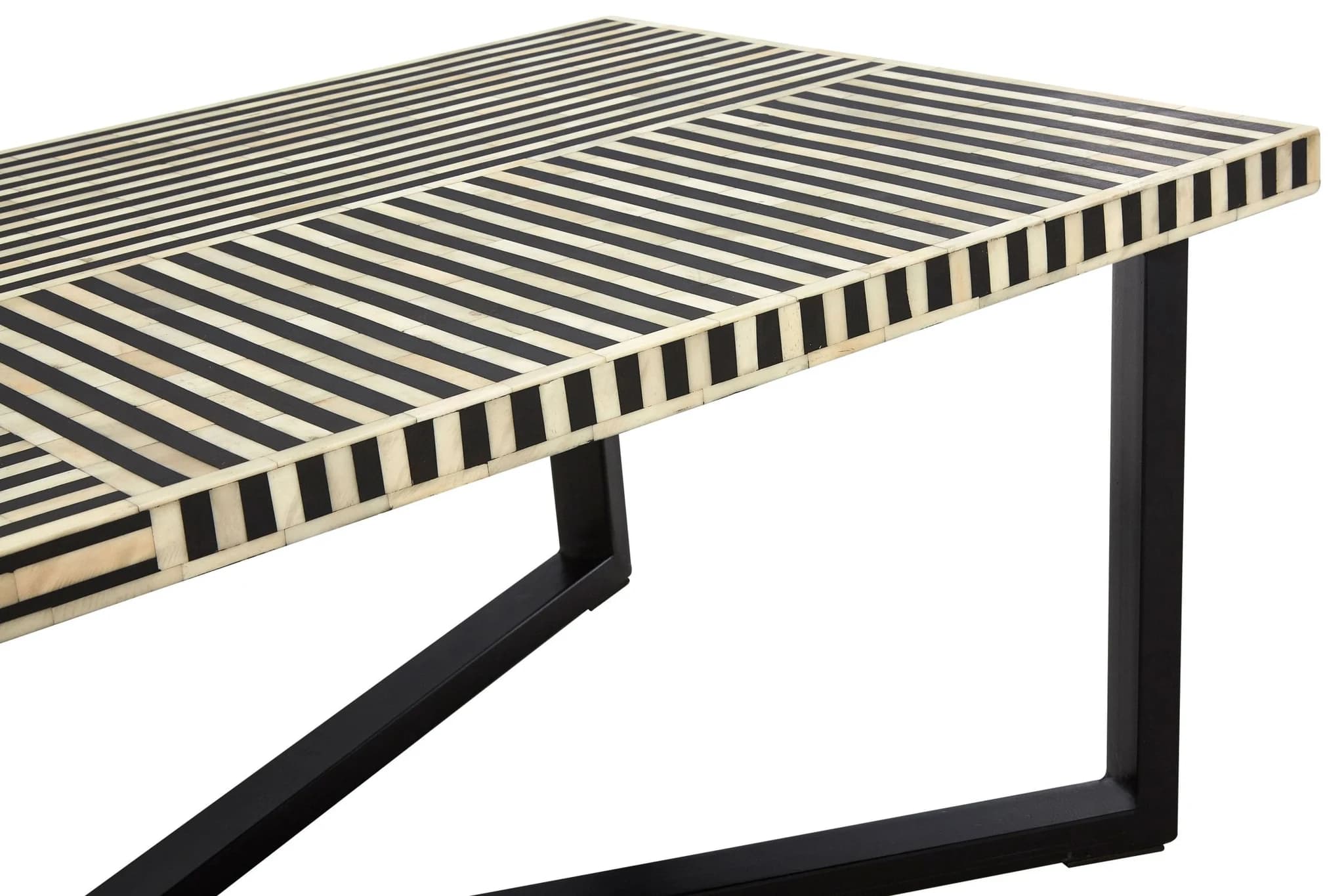 Boho Black and White Bone Inlay Coffee Table - Tables, photo 6 of 7