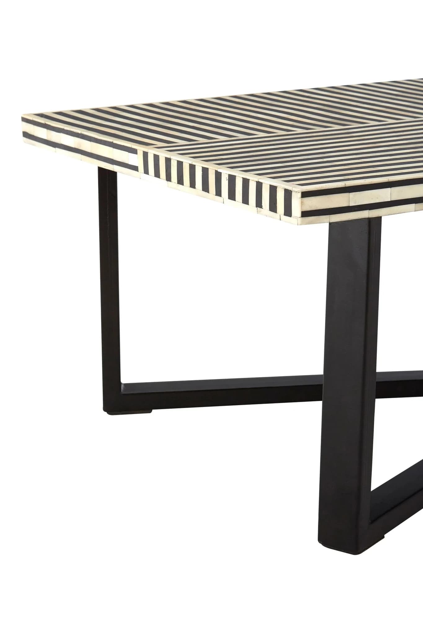 Boho Black and White Bone Inlay Coffee Table - Tables, photo 4 of 7
