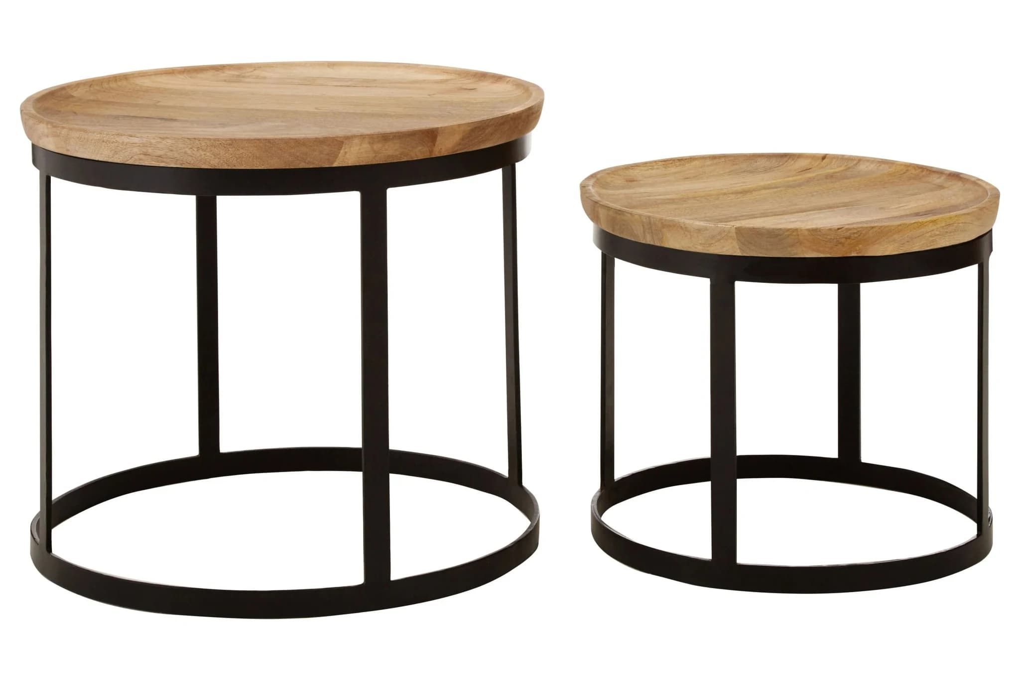 Boho Set Of Two Mango Wood Nesting Tables - Tables, photo 3 of 5