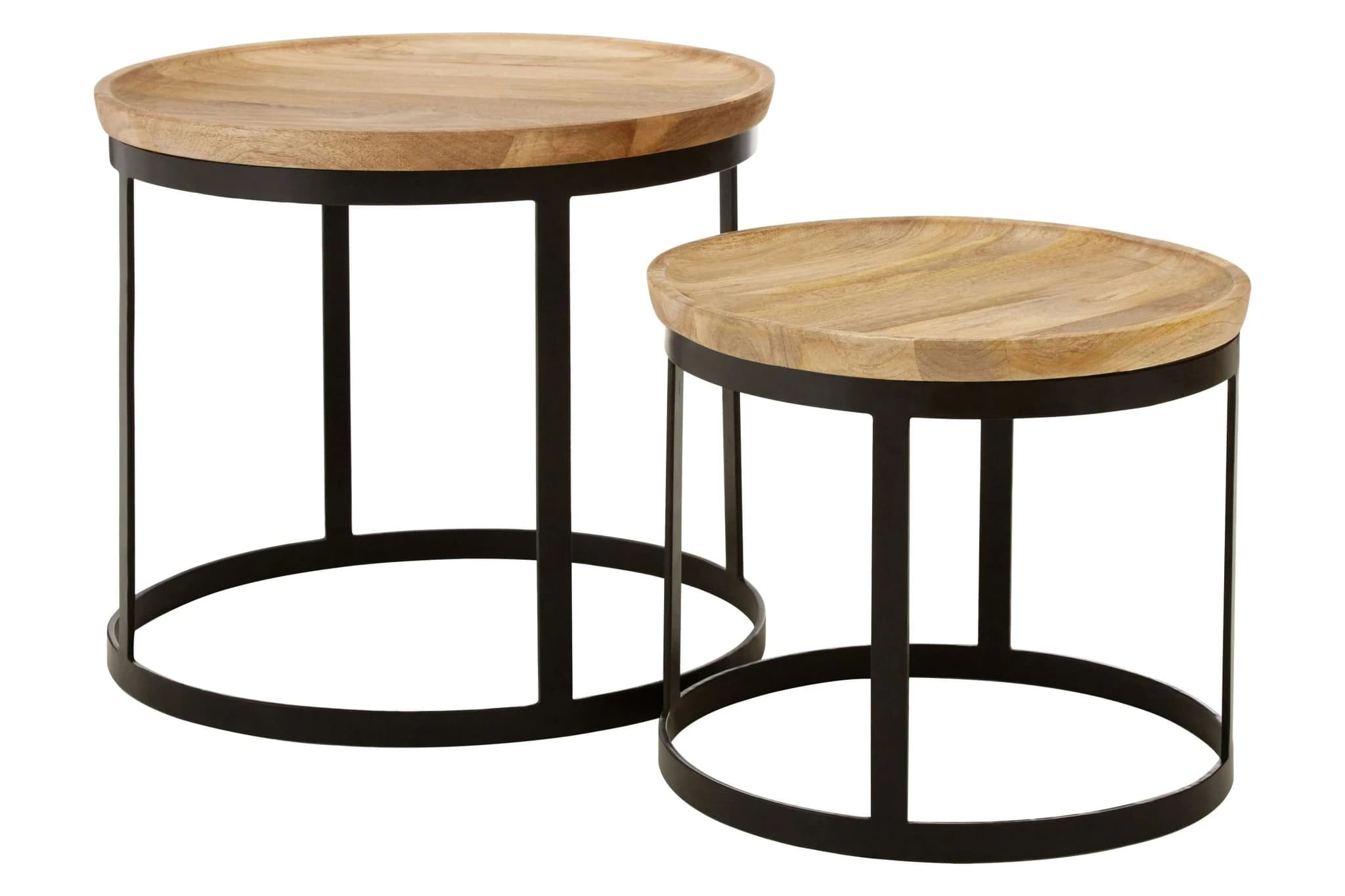 Boho Set Of Two Mango Wood Nesting Tables - Tables, photo 2 of 5