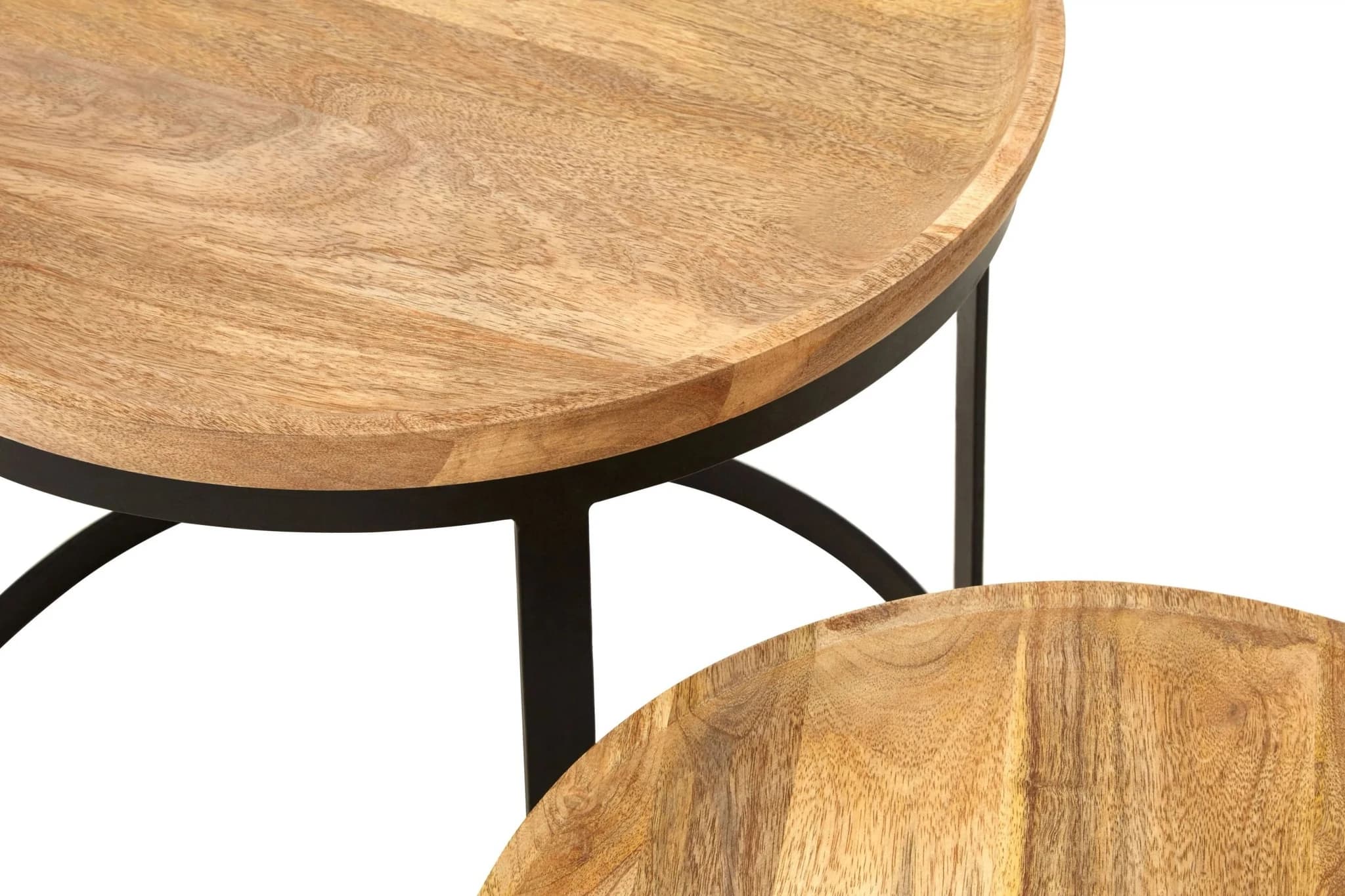 Boho Set Of Two Mango Wood Nesting Tables - Tables, photo 4 of 5