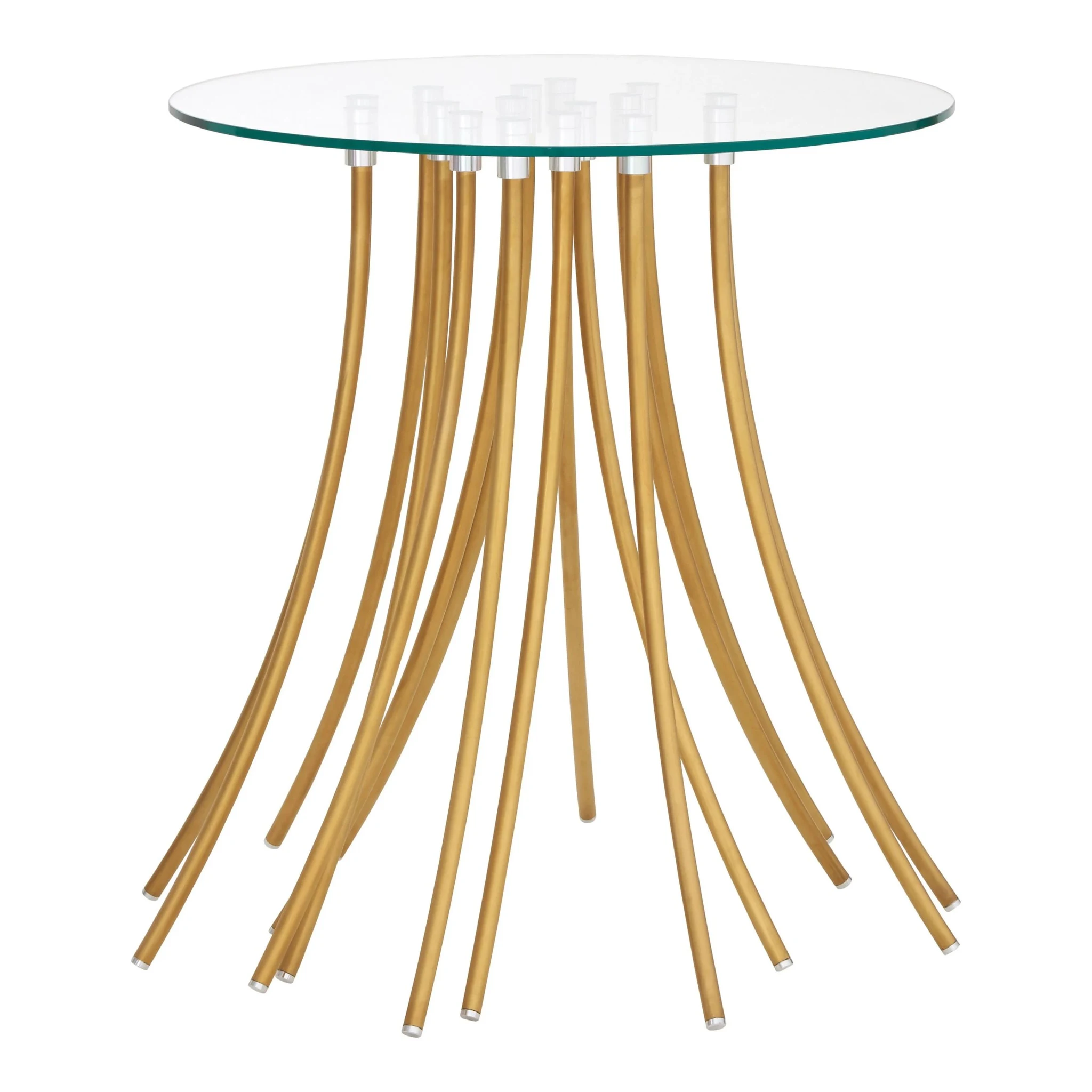 Kensington Townhouse Glass Top and Gold Base Side Table - Tables, photo 2 of 2
