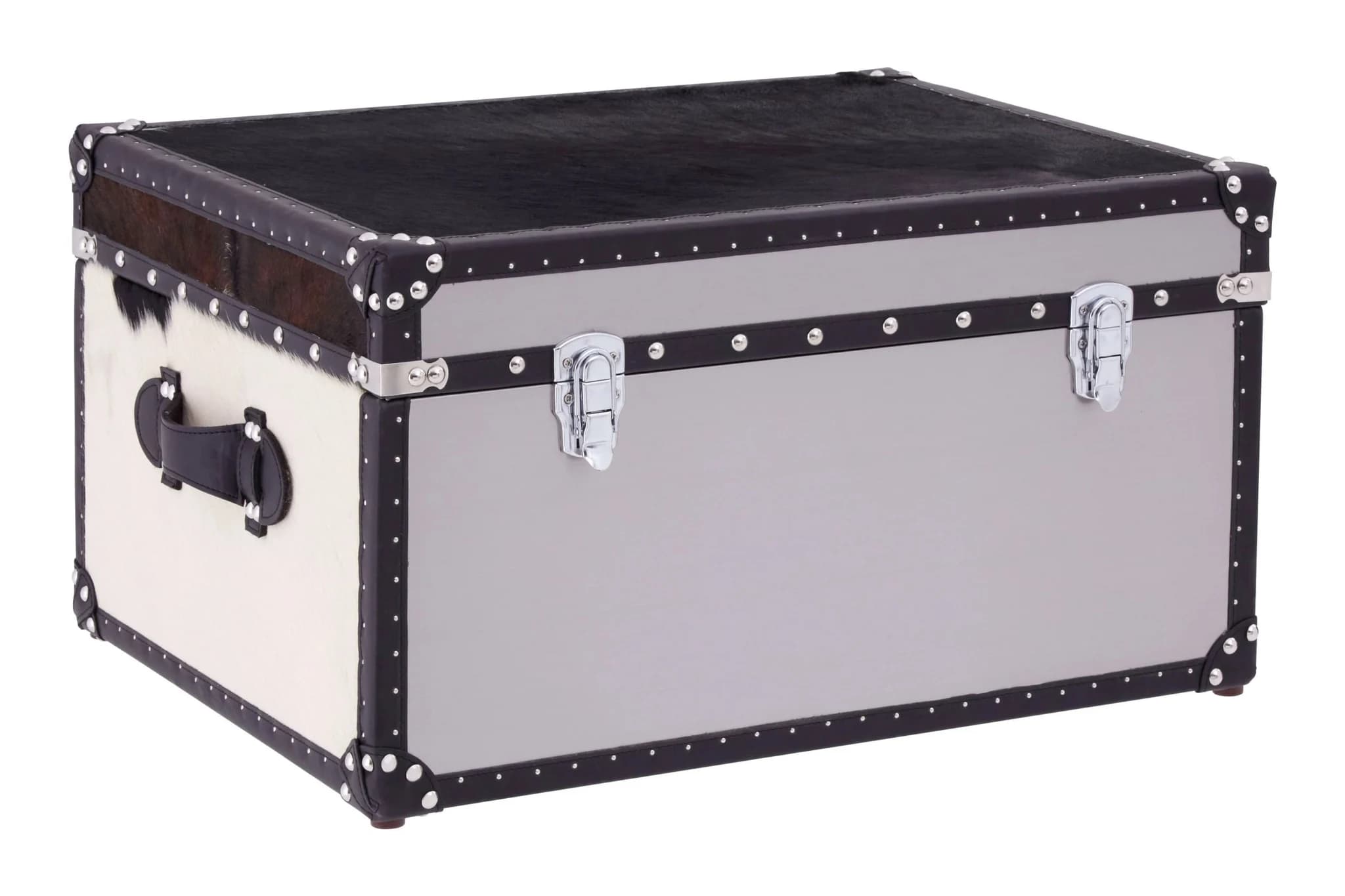 Kensington Townhouse Black And White Genuine Cowhide Storage Trunk - Bookcases & shelving, photo 8 of 8