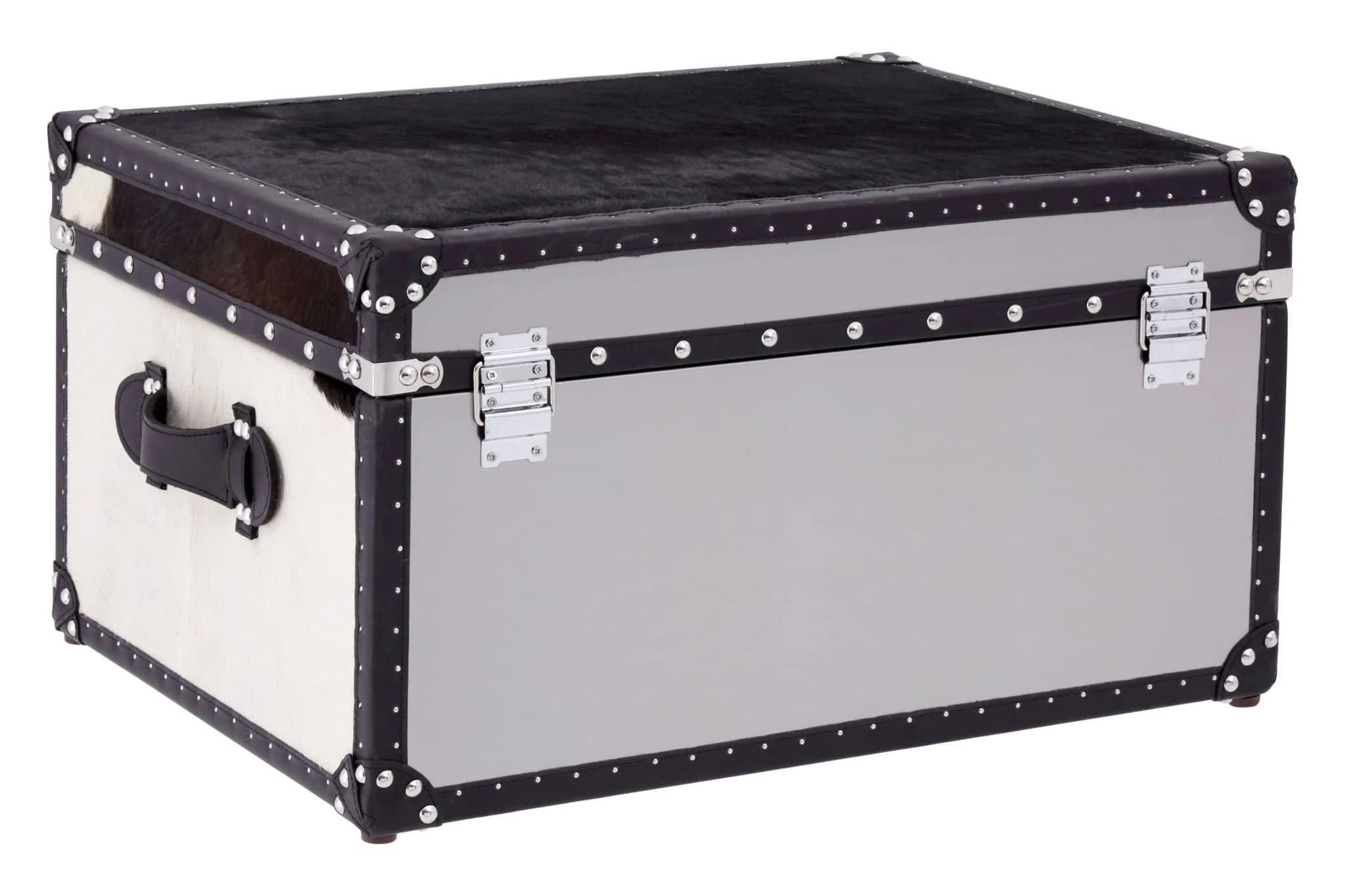 Kensington Townhouse Black And White Genuine Cowhide Storage Trunk - Bookcases & shelving, photo 7 of 8