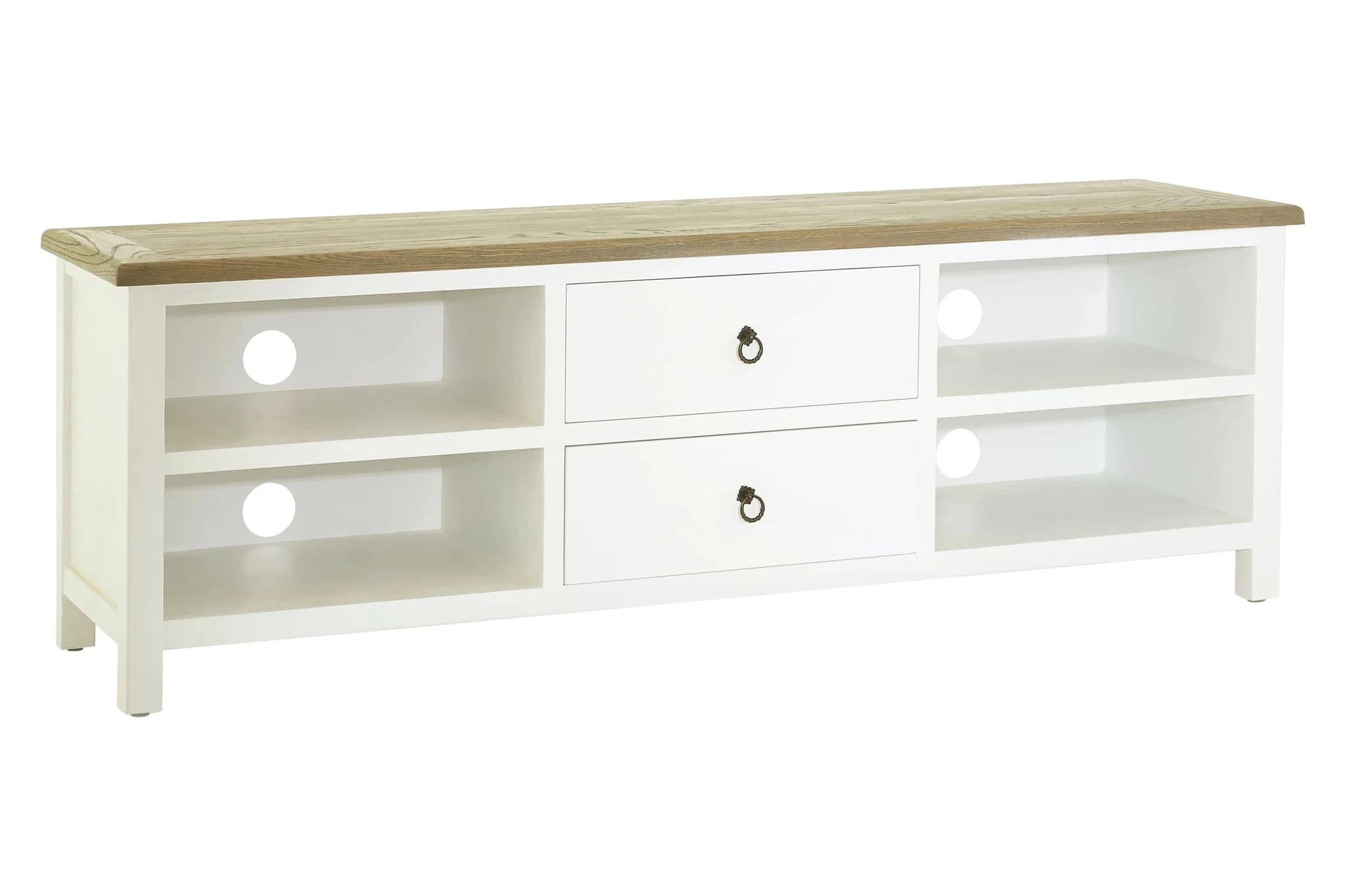 Hampstead White Media Unit with Oak Wood Top - Bookcases & shelving, photo 4 of 6