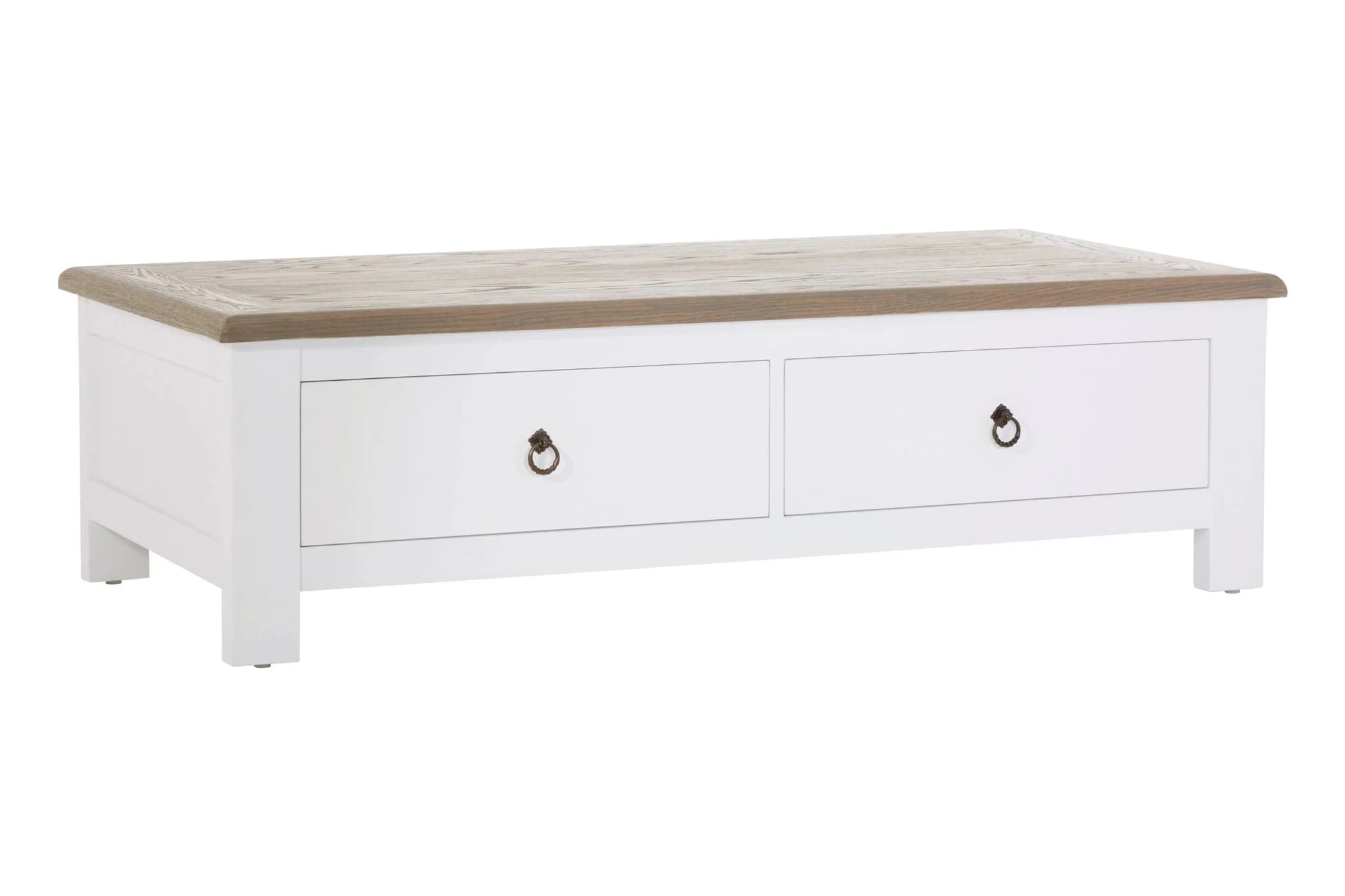 Hampstead White and Oak Wood Coffee Table with Drawers - Tables, photo 4 of 6