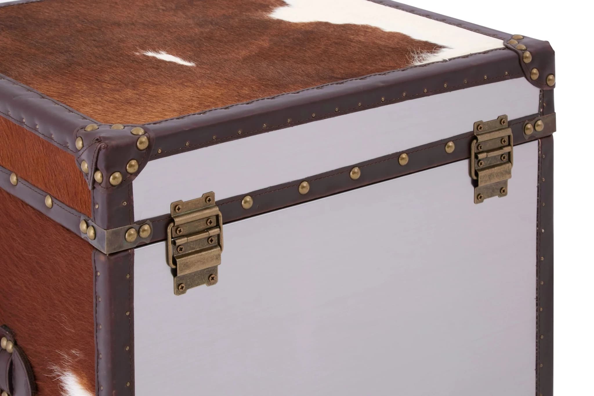 Kensington Townhouse Set of 2 Hair on Leather Storage Trunks - Bookcases & shelving, photo 6 of 7