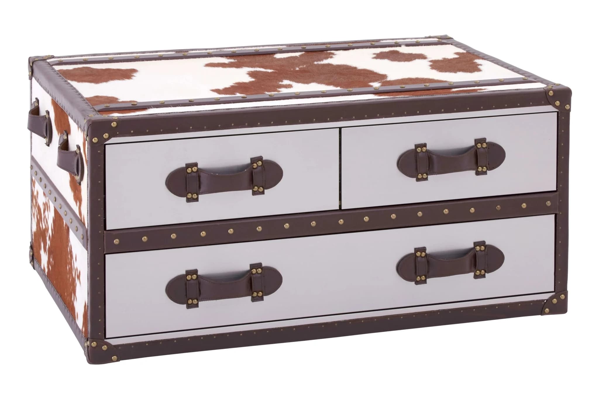 Kensington Townhouse Brown And White Hair ob Leather Coffee Table - Tables, photo 6 of 8