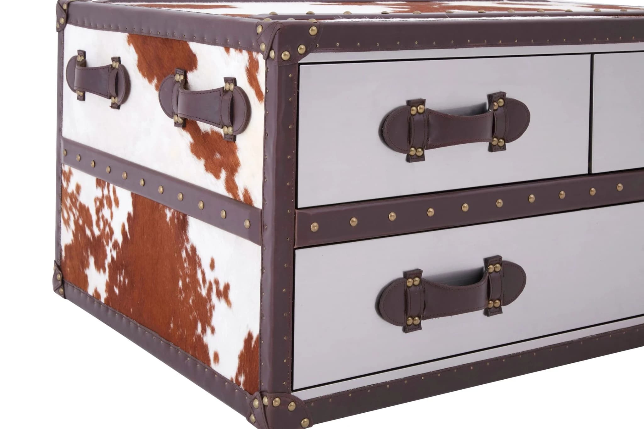Kensington Townhouse Brown And White Hair ob Leather Coffee Table - Tables, photo 8 of 8