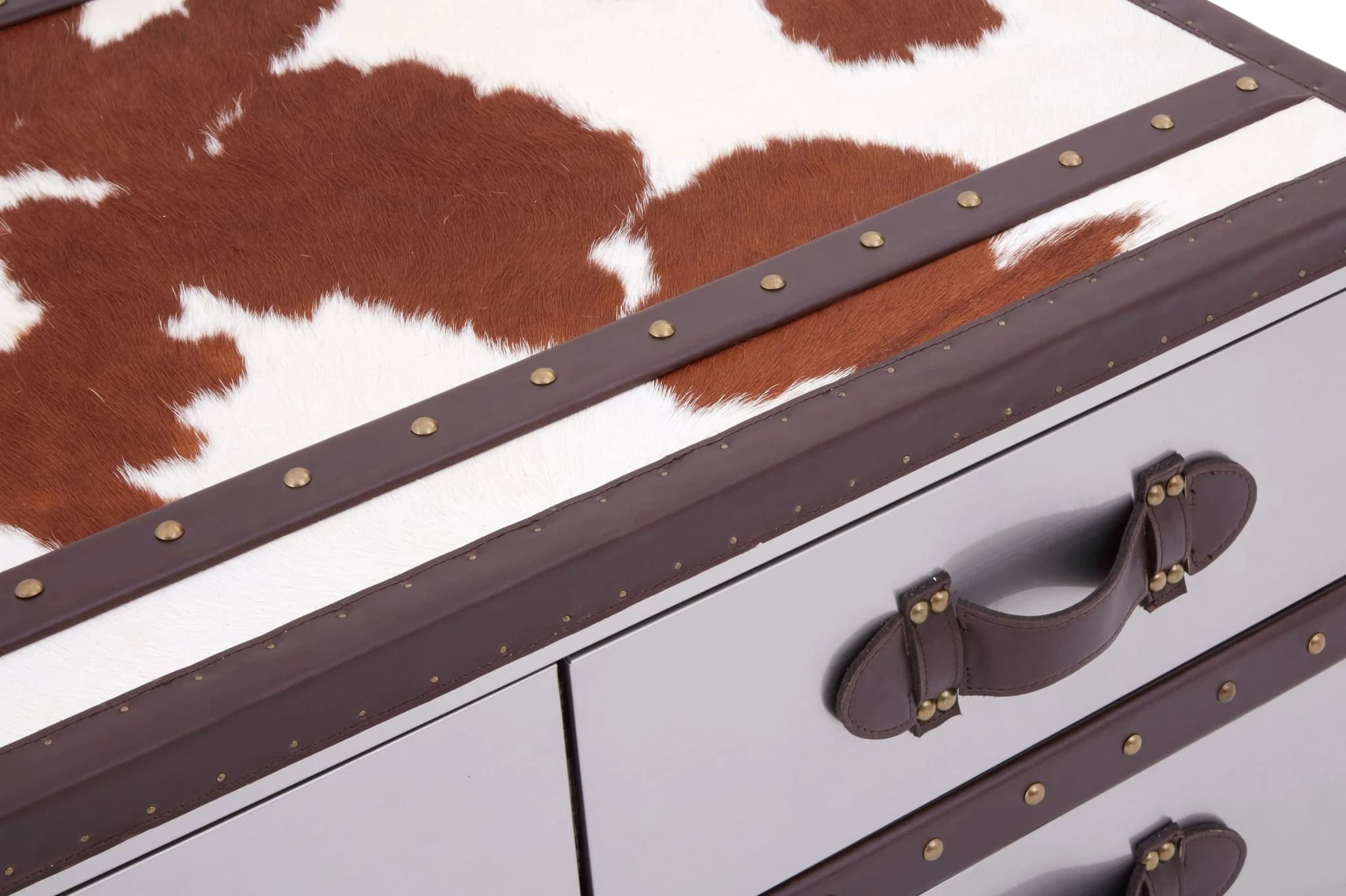 Kensington Townhouse Brown And White Hair ob Leather Coffee Table - Tables, photo 7 of 8
