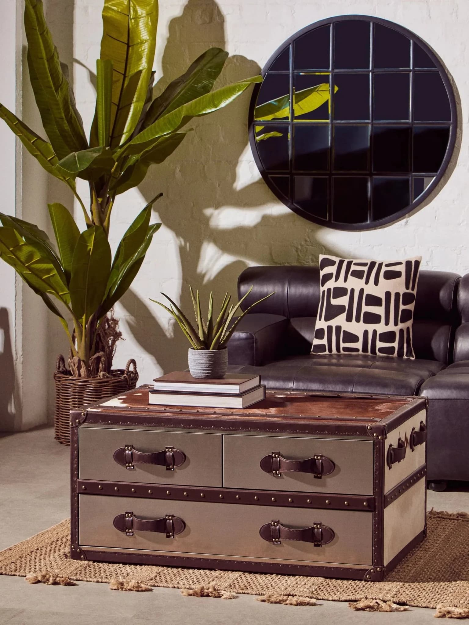 Kensington Townhouse Brown And White Hair ob Leather Coffee Table - Tables, photo 5 of 8