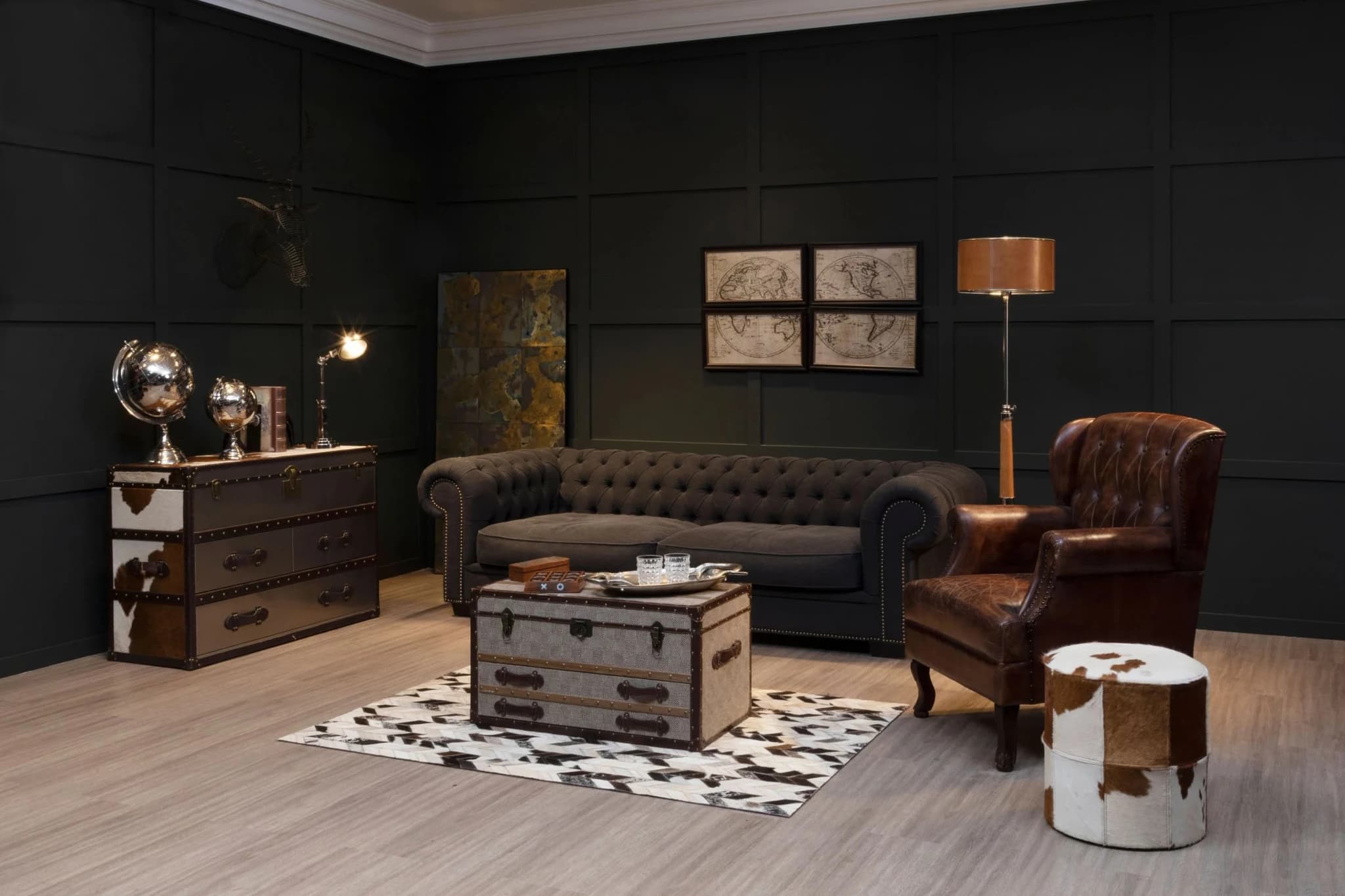 Kensington Townhouse Brown And White Cowhide Cabinet - Bookcases & shelving, photo 7 of 8