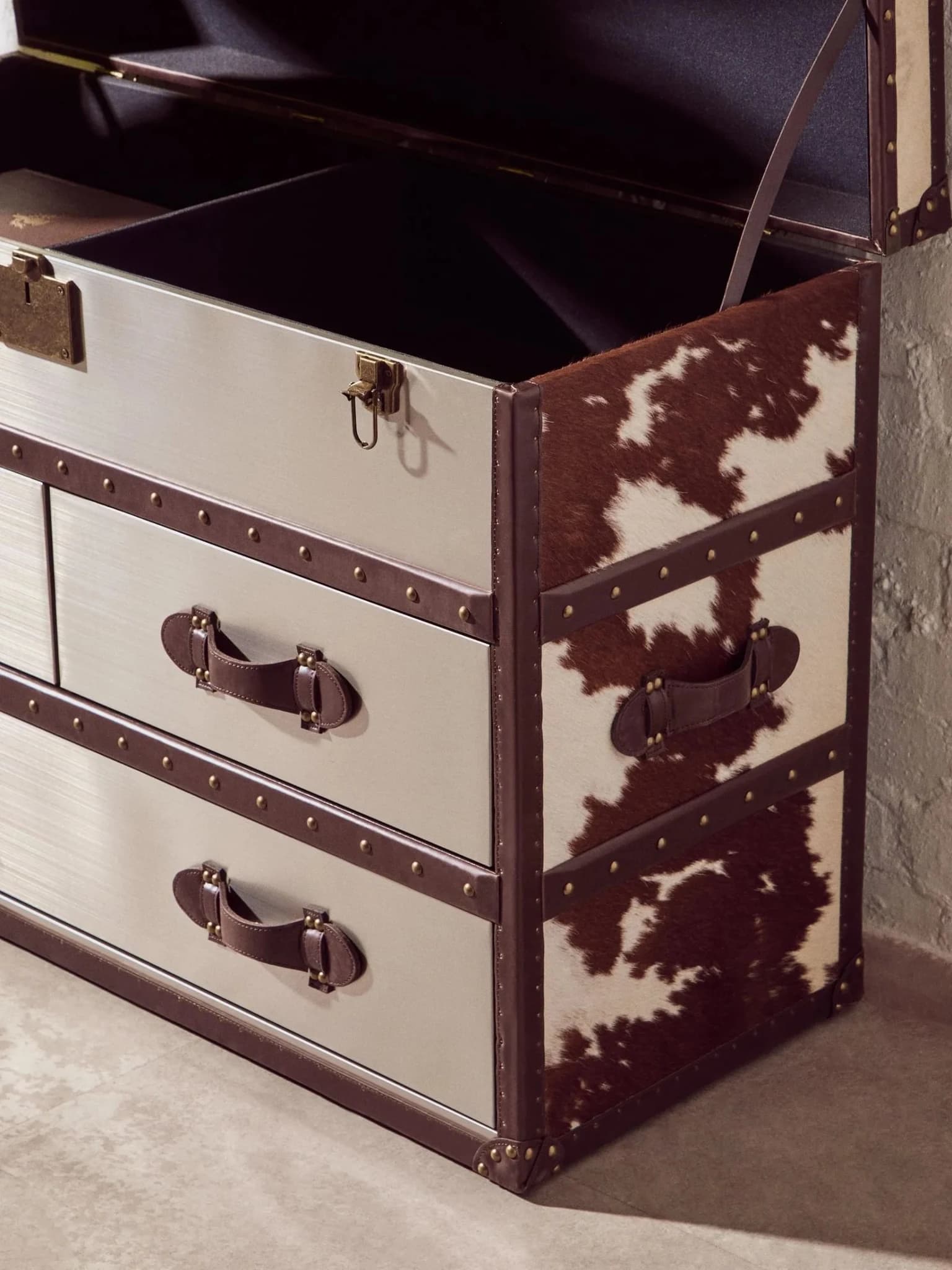 Kensington Townhouse Brown And White Cowhide Cabinet - Bookcases & shelving, photo 2 of 8