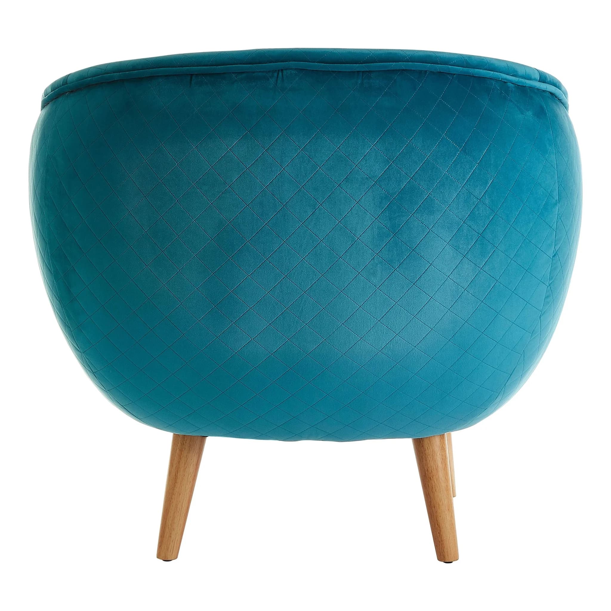 Oscar Teal Fabric Curved Lounge Chair - Seating, photo 2 of 6
