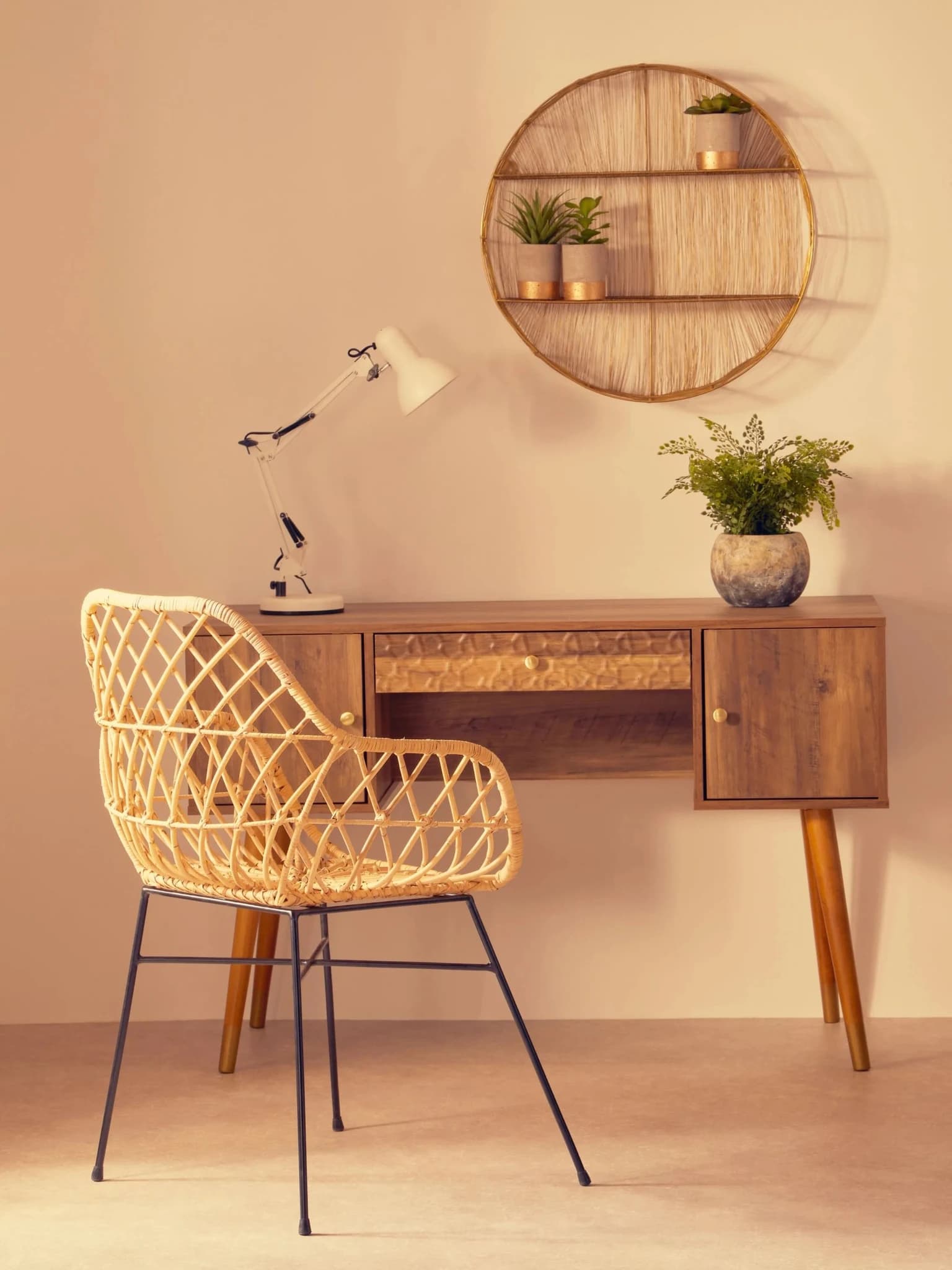 Java Natural Rattan Chair with Black Metal Legs - Seating, photo 3 of 8