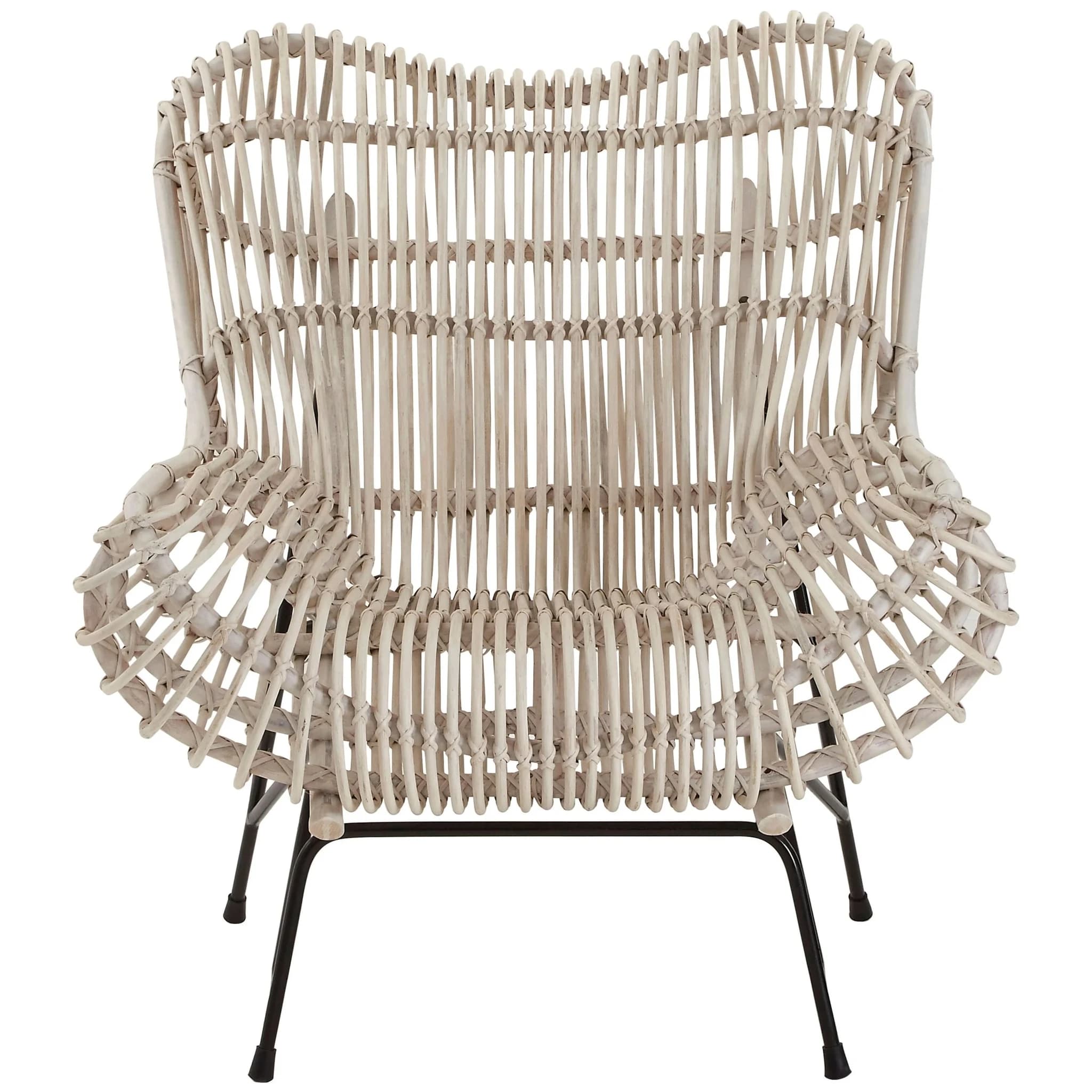Java White Washed Rattan Curved Chair - Seating, photo 6 of 8
