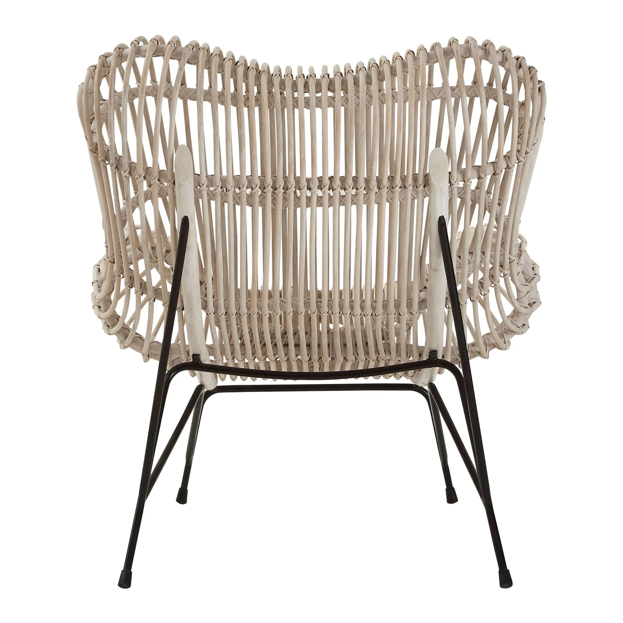 Java White Washed Rattan Curved Chair - Seating, photo 3 of 8