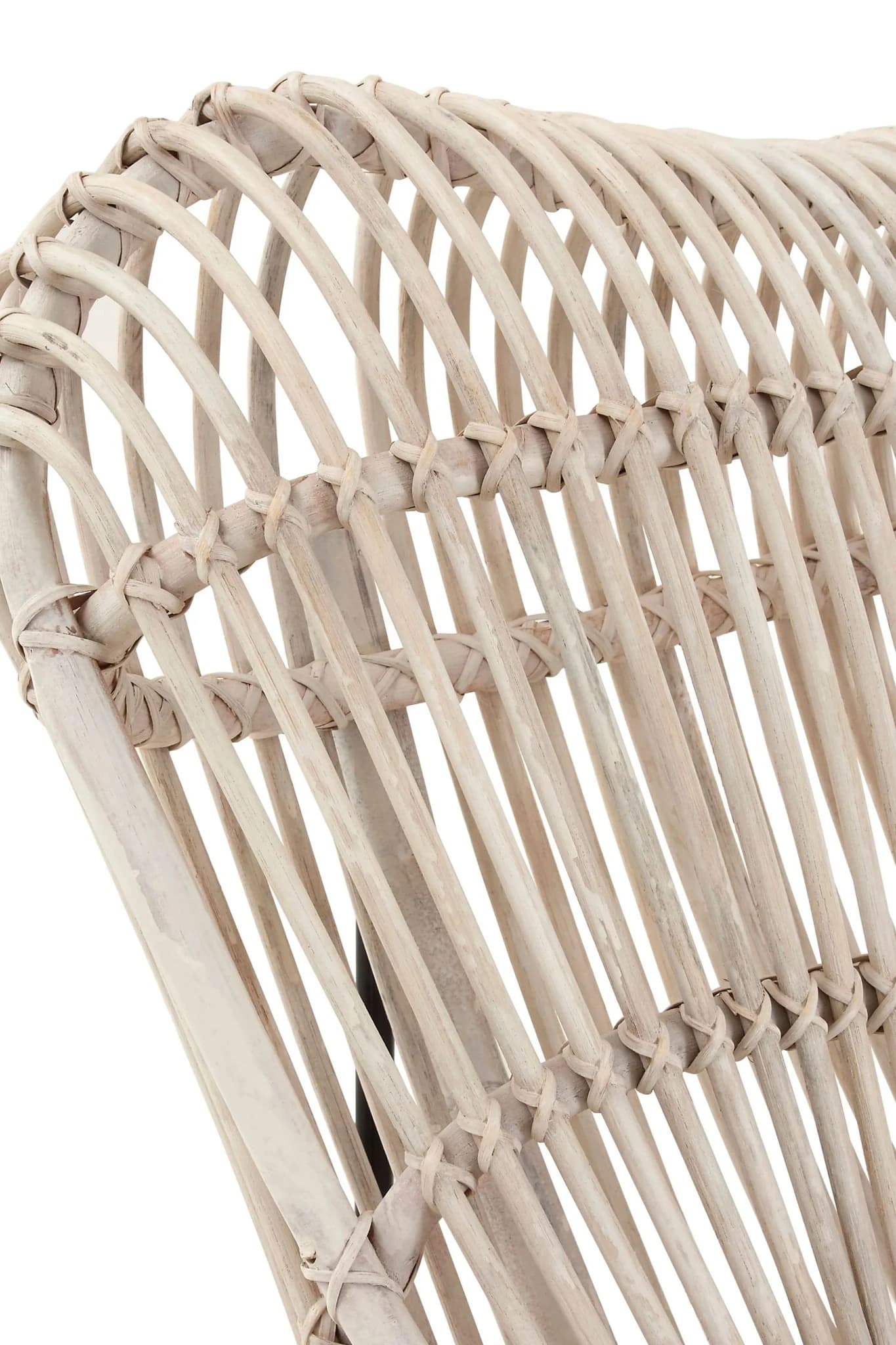 Java White Washed Rattan Curved Chair - Seating, photo 8 of 8