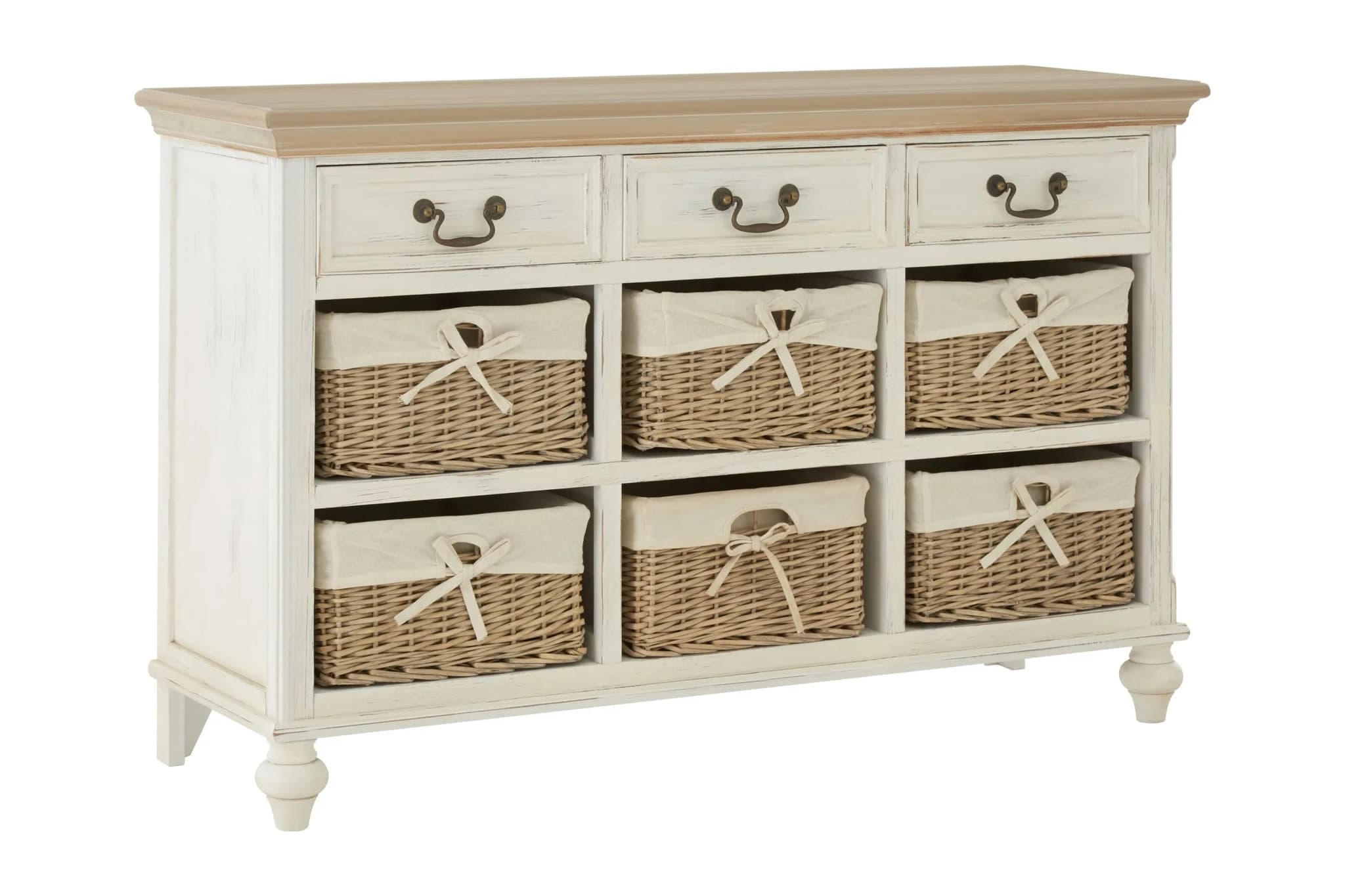 Hendra Ivory Storage Cabinet With 6 Willow Baskets - Bookcases & shelving, photo 5 of 8