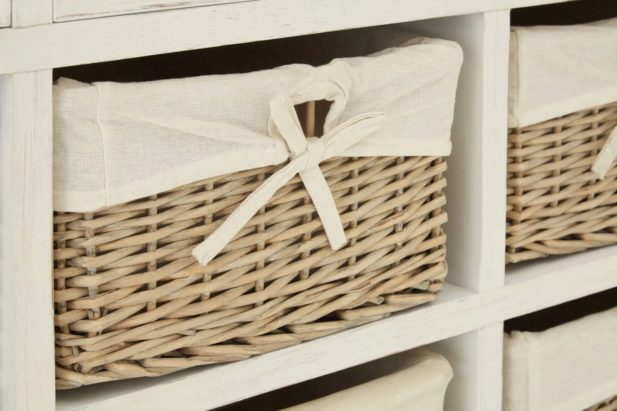 Hendra Ivory Storage Cabinet With 6 Willow Baskets - Bookcases & shelving, photo 7 of 8