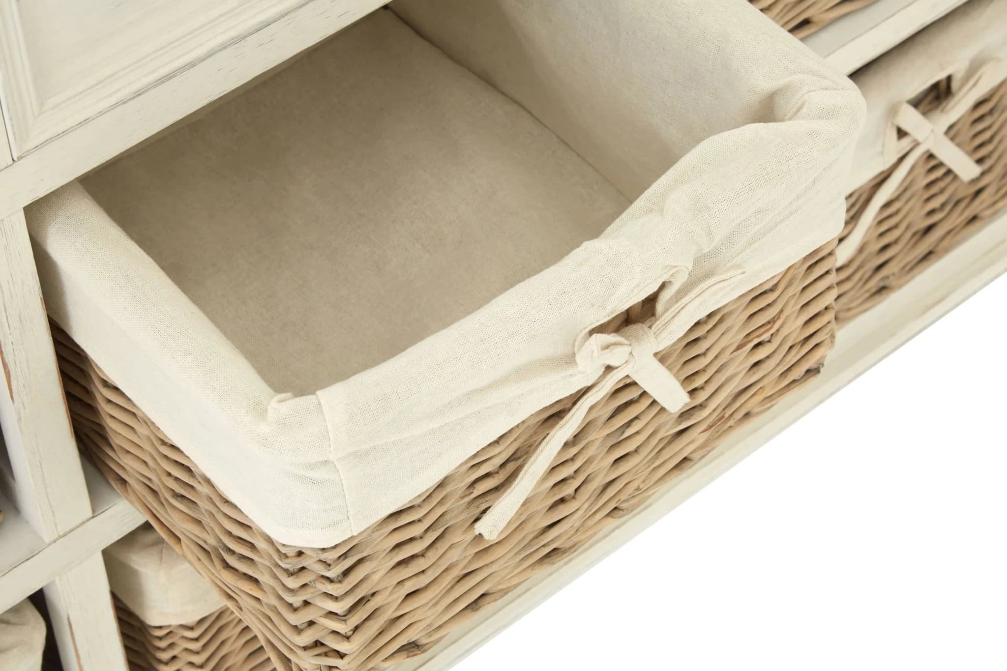 Hendra Ivory Storage Cabinet With 6 Willow Baskets - Bookcases & shelving, photo 6 of 8