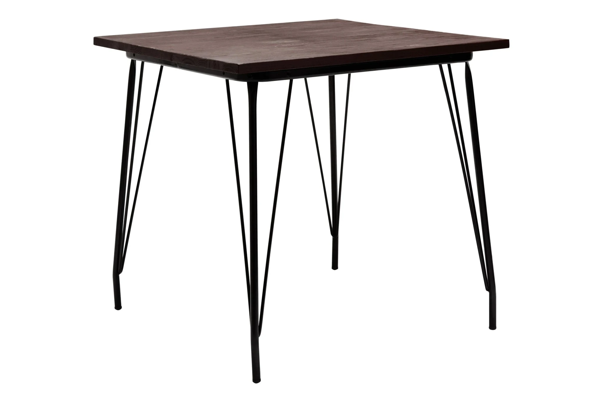 District Black Metal And Elm Wood Square Dining Table - Tables, photo 5 of 6
